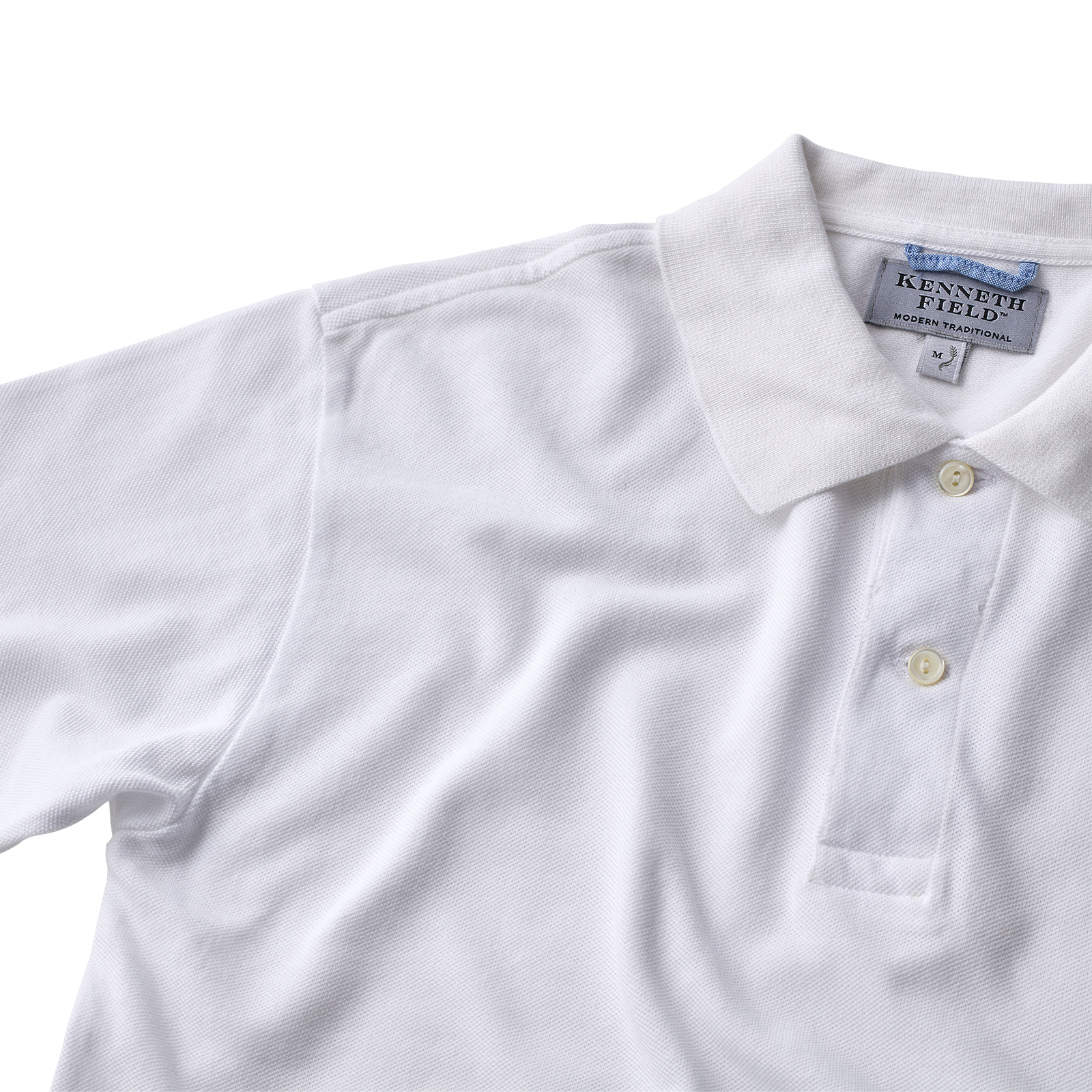 Kenneth Field Riviera Short Sleeve Knitted Piqué Polo Shirt White