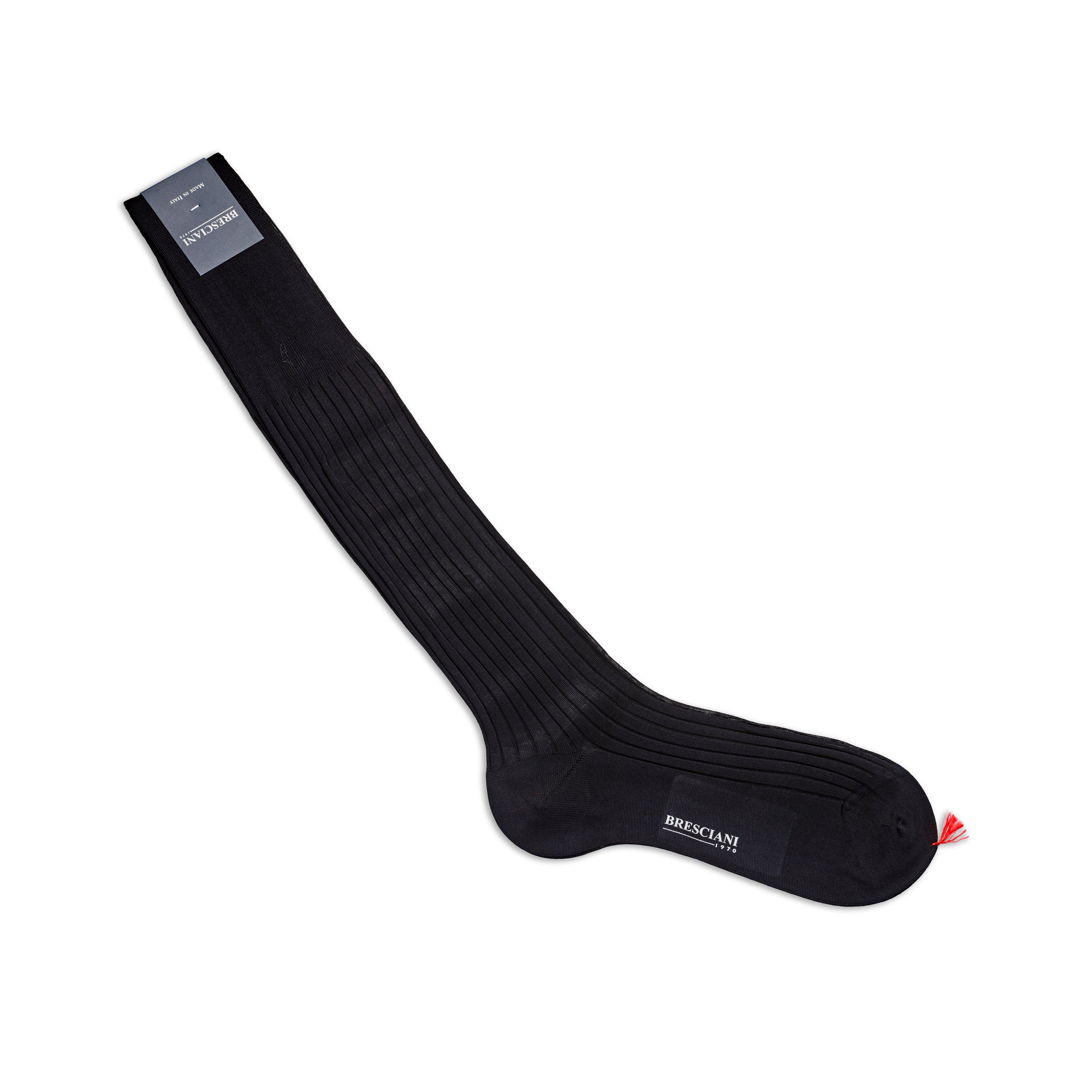 Bresciani Mens Long Sock: Midnight Blue