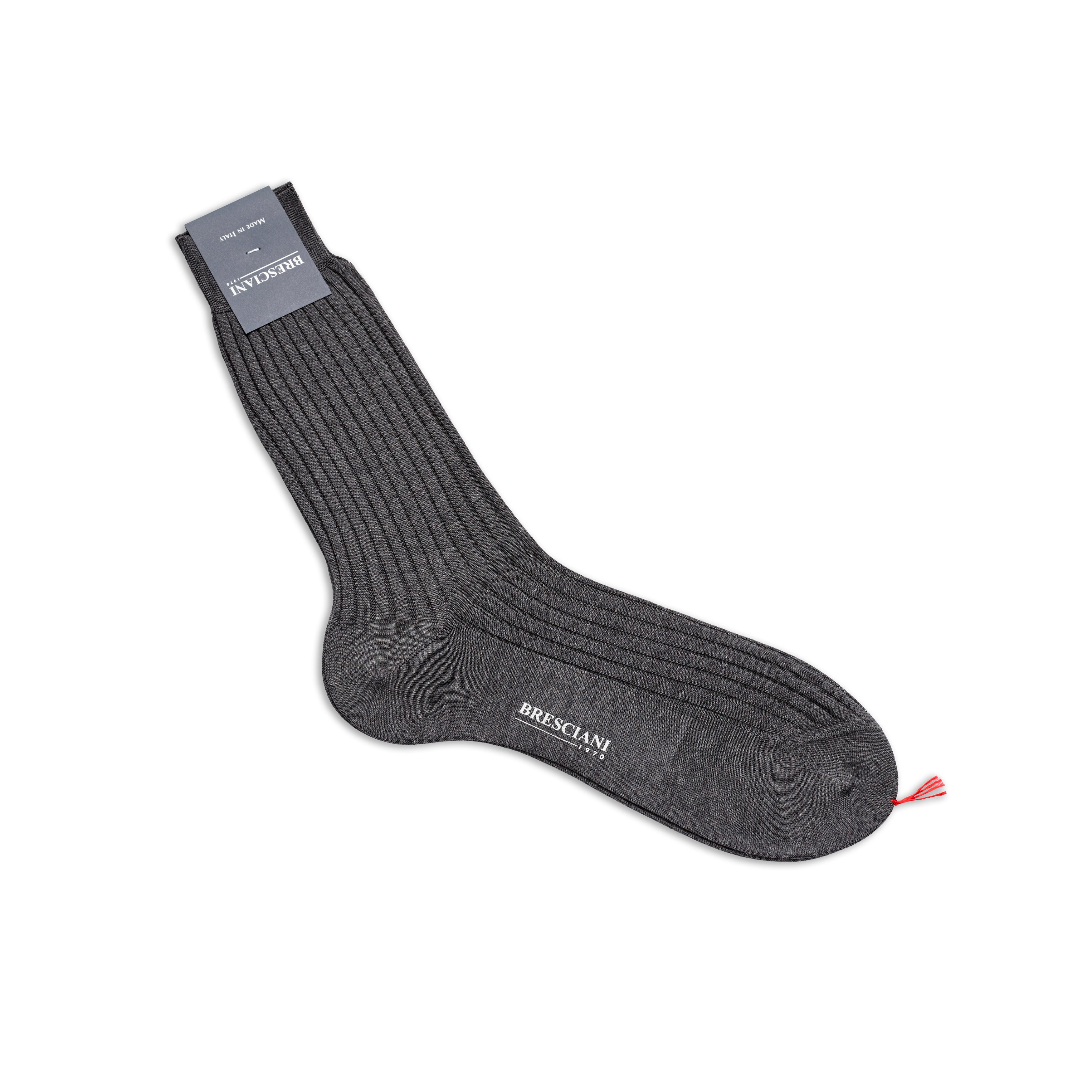 Bresciani Mens Short Sock: Steel Grey