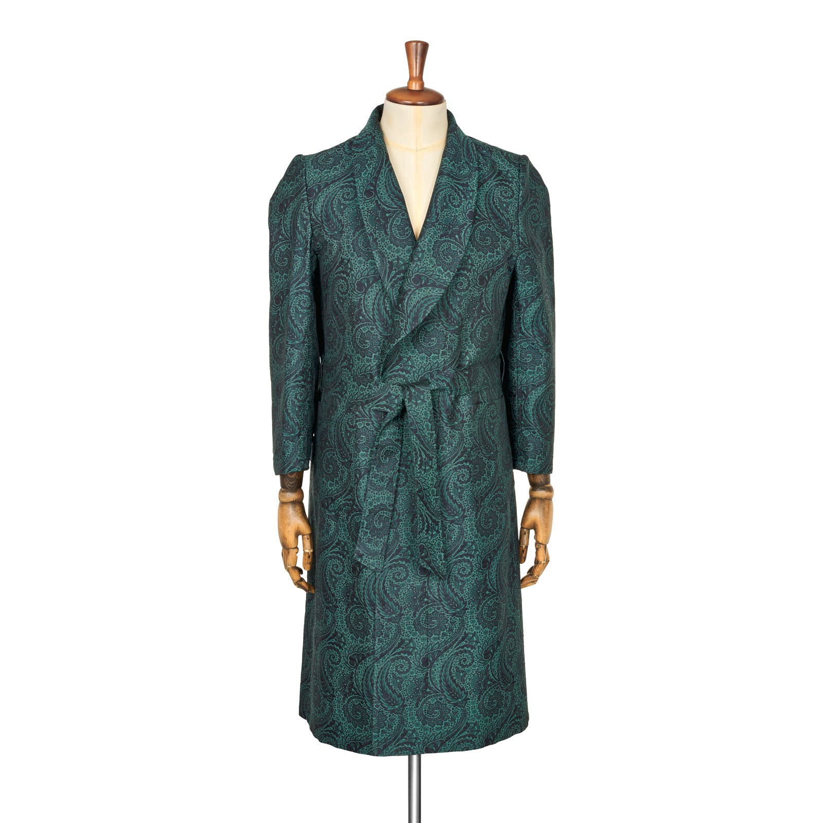 Fox Silk Paisley Lounge Gown in Sea Green Fox Silk Paisley Lounge Gown in Sea Green