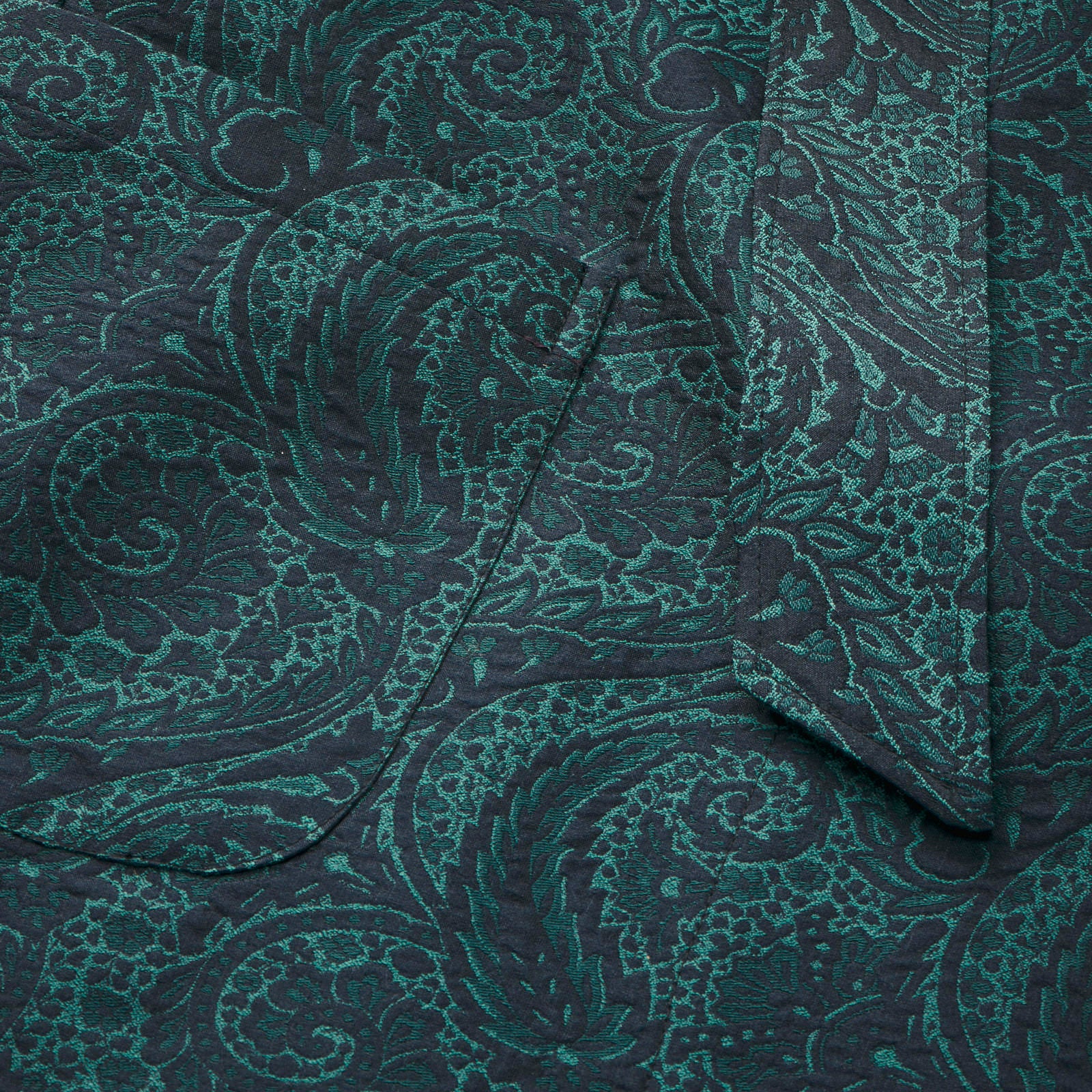 Fox Silk Paisley Lounge Gown in Sea Green