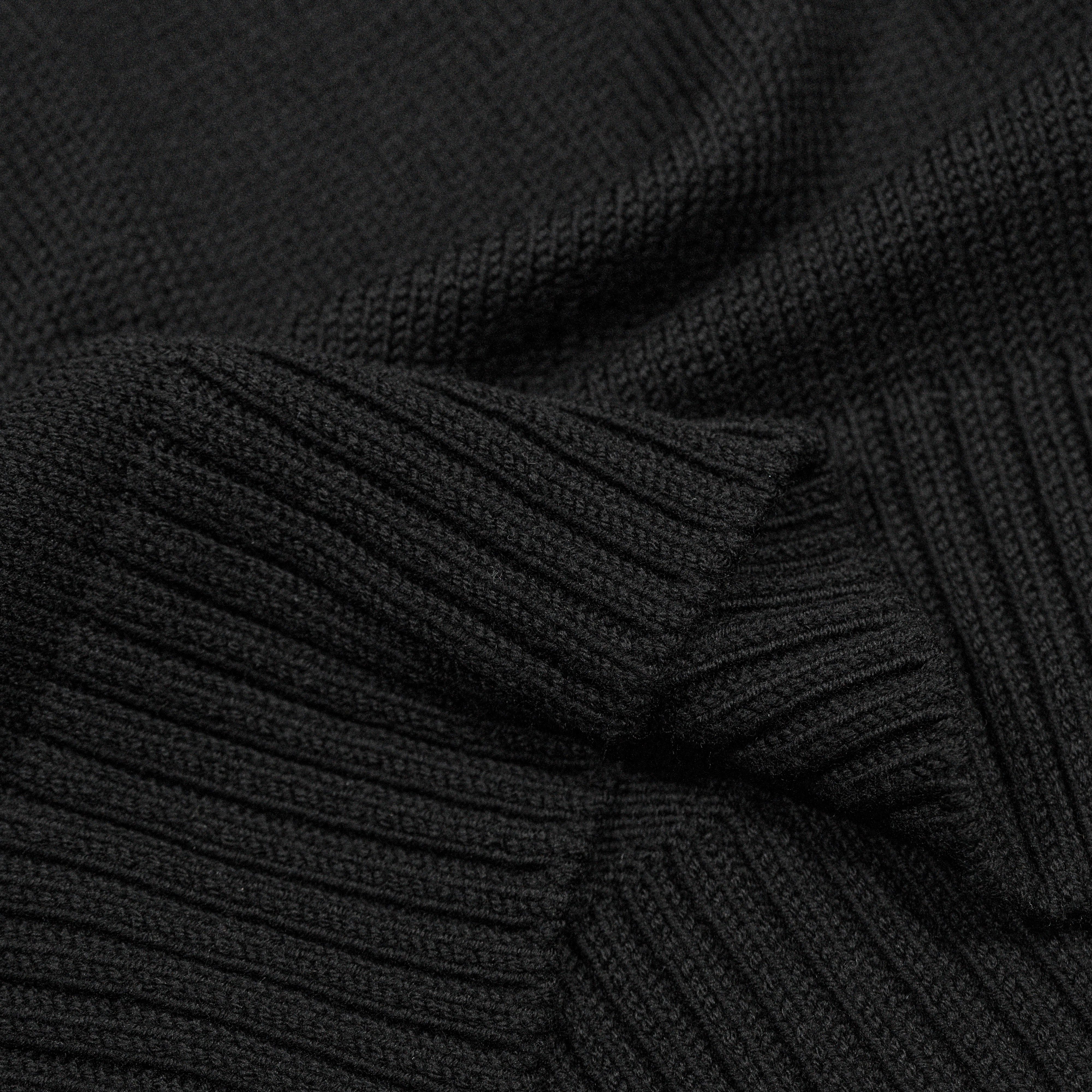 Racing Driver Knitted Roll Neck Jumper in Black