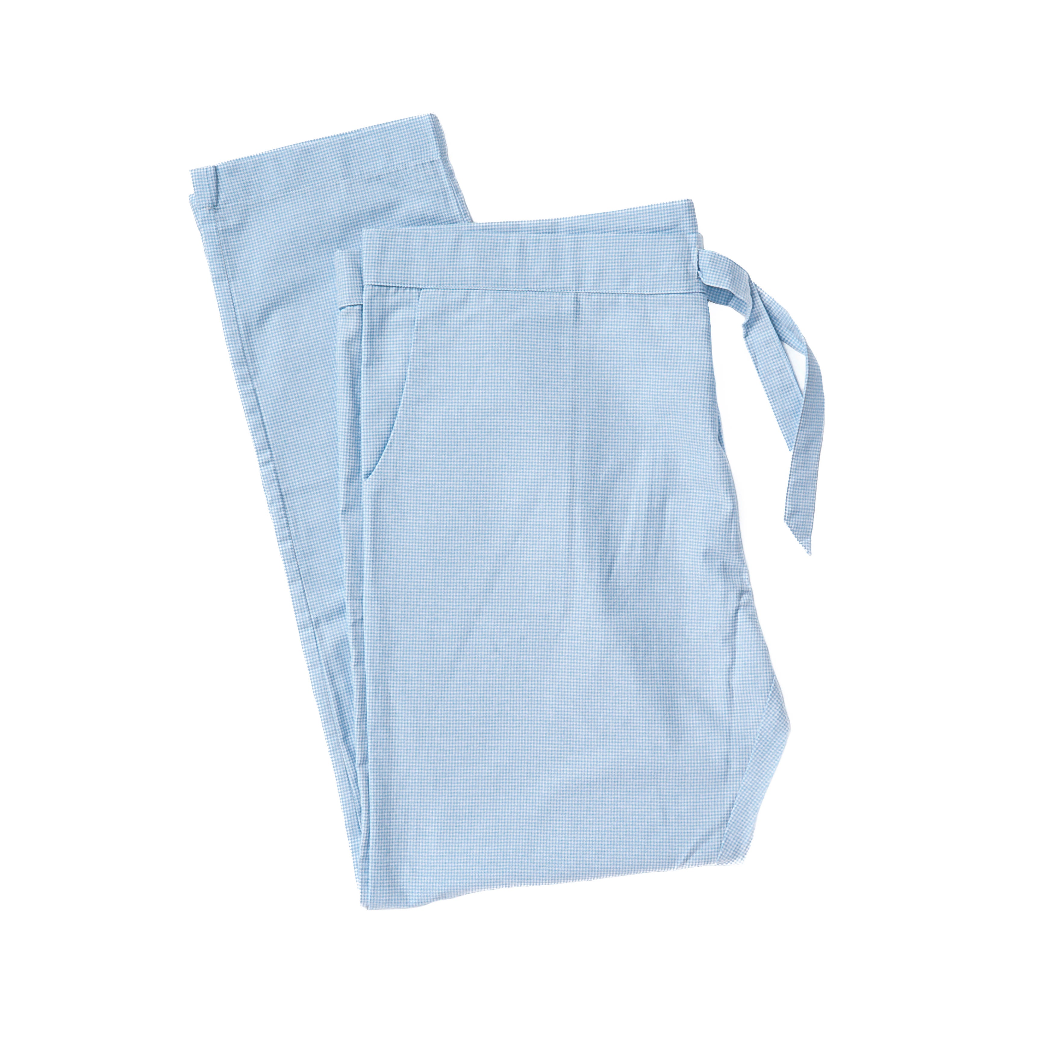 The Merchant Fox Micro Check Pyjamas in Sky Blue