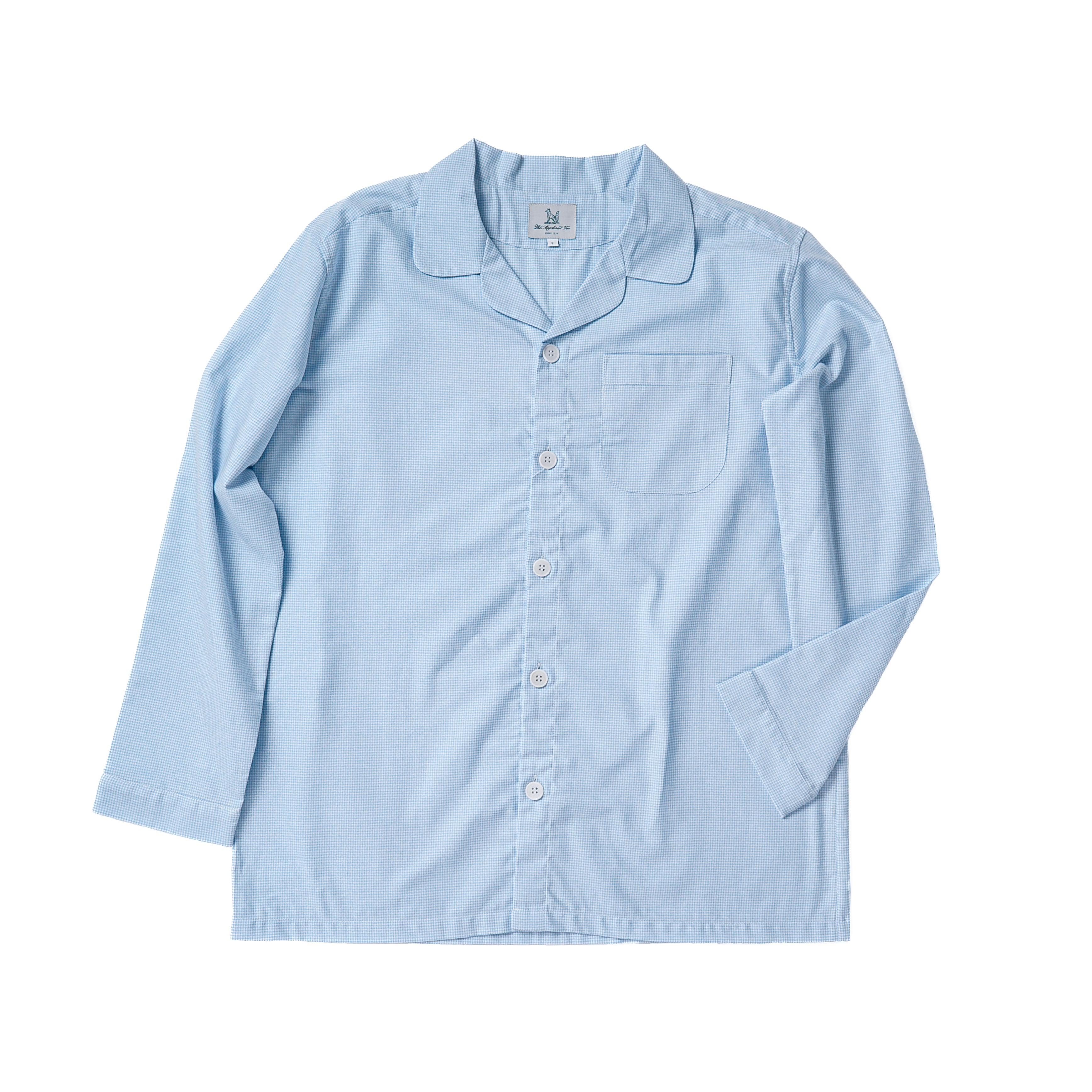 The Merchant Fox Micro Check Pyjamas in Sky Blue