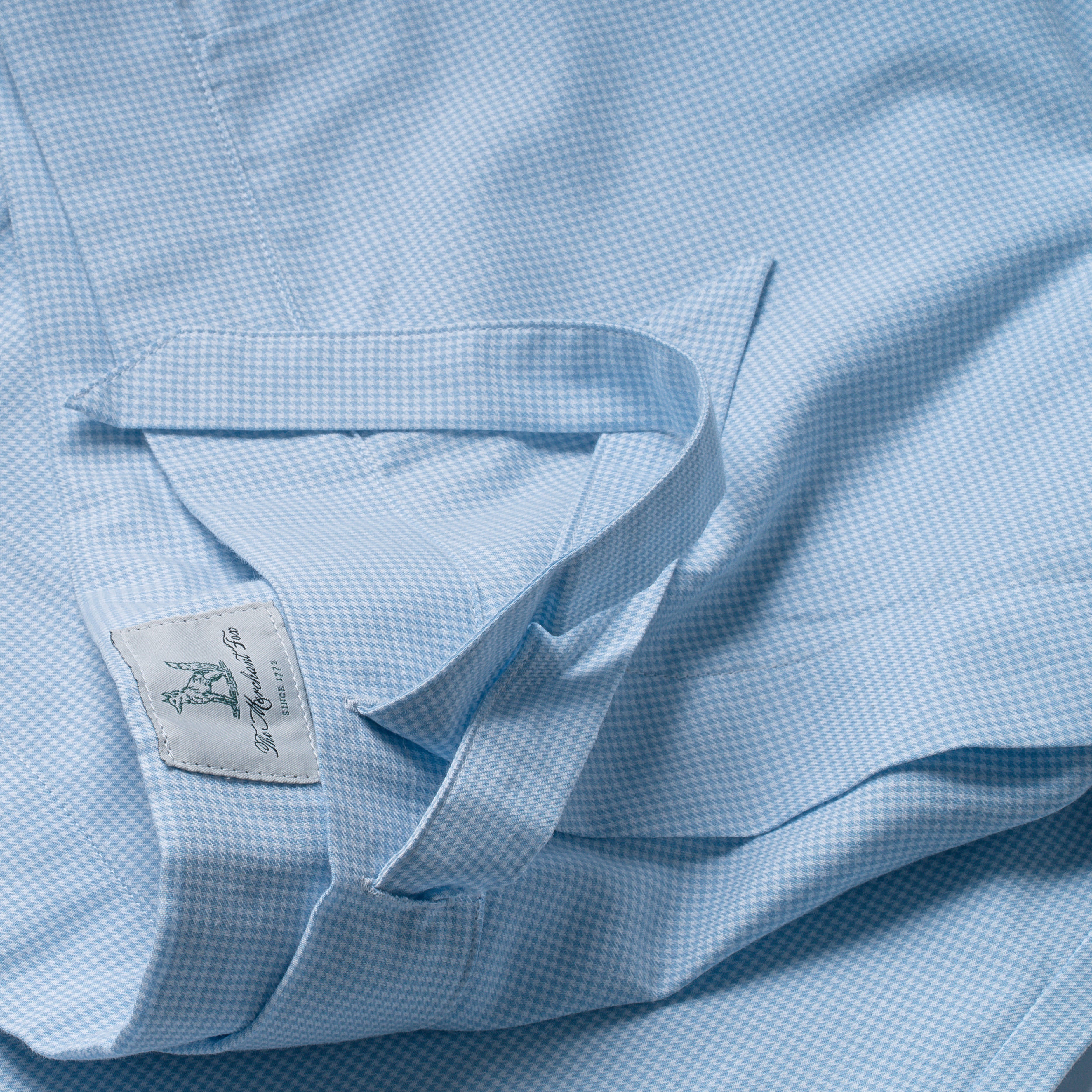 The Merchant Fox Micro Check Pyjamas in Sky Blue