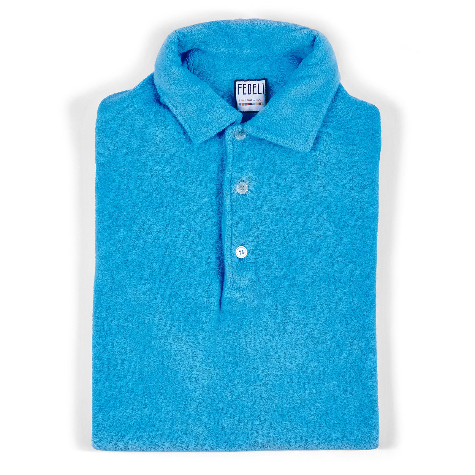Fedeli Short Sleeve Terrycloth Polo Shirt in Capri The Merchant Fox
