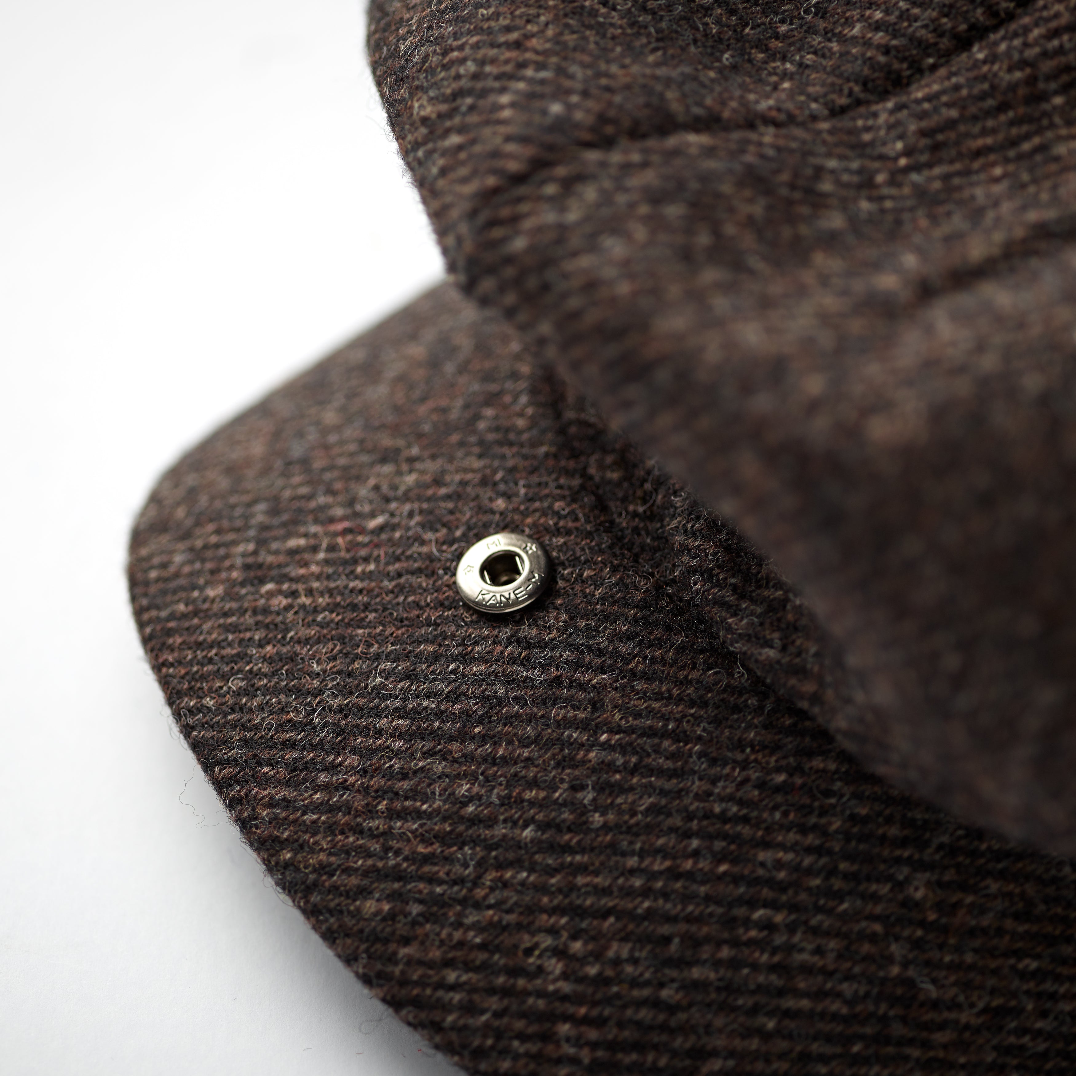 Fox Tweed Brown Twill 30's 8 panel Cap Brim