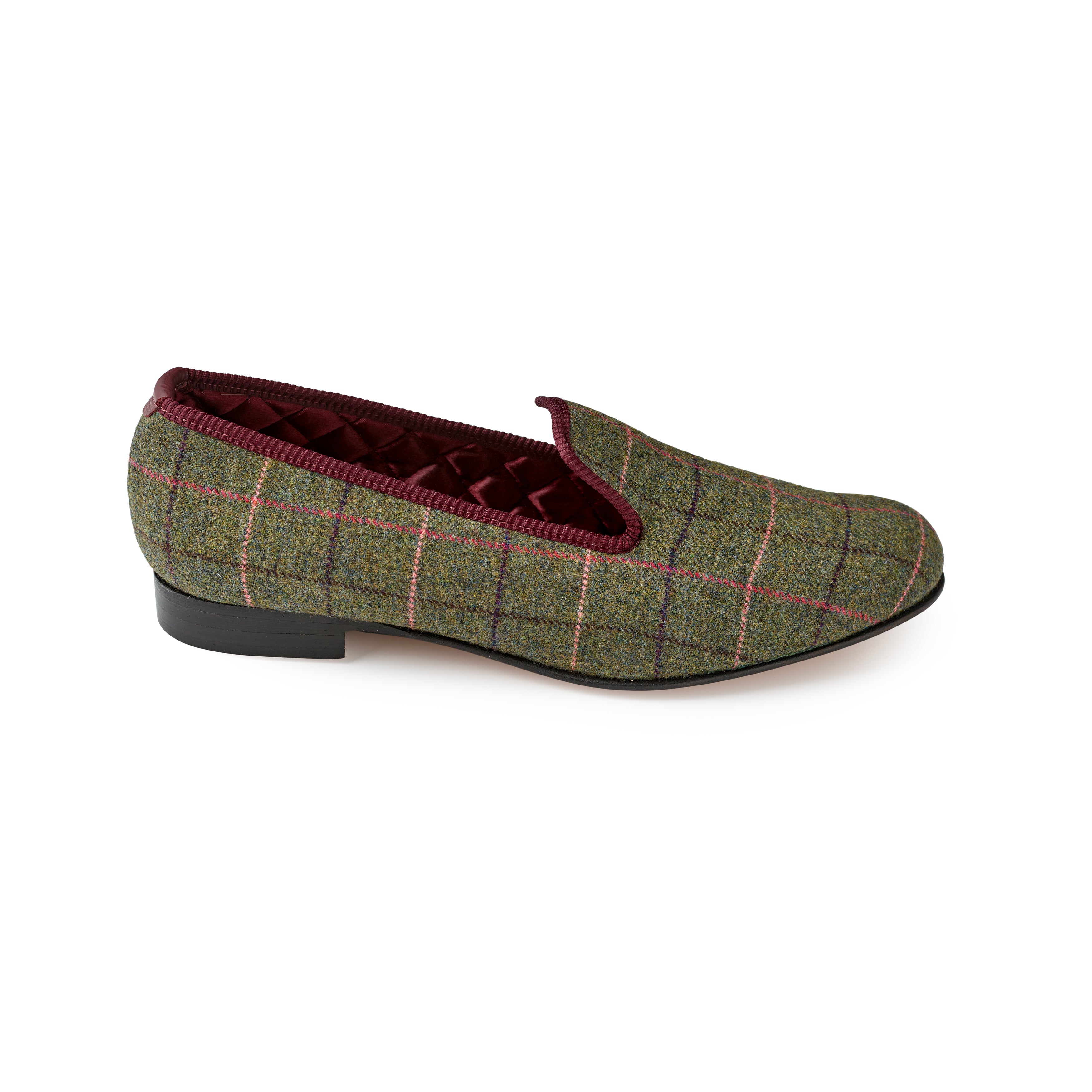 Fox Exmoor Check Albert Slippers Side View