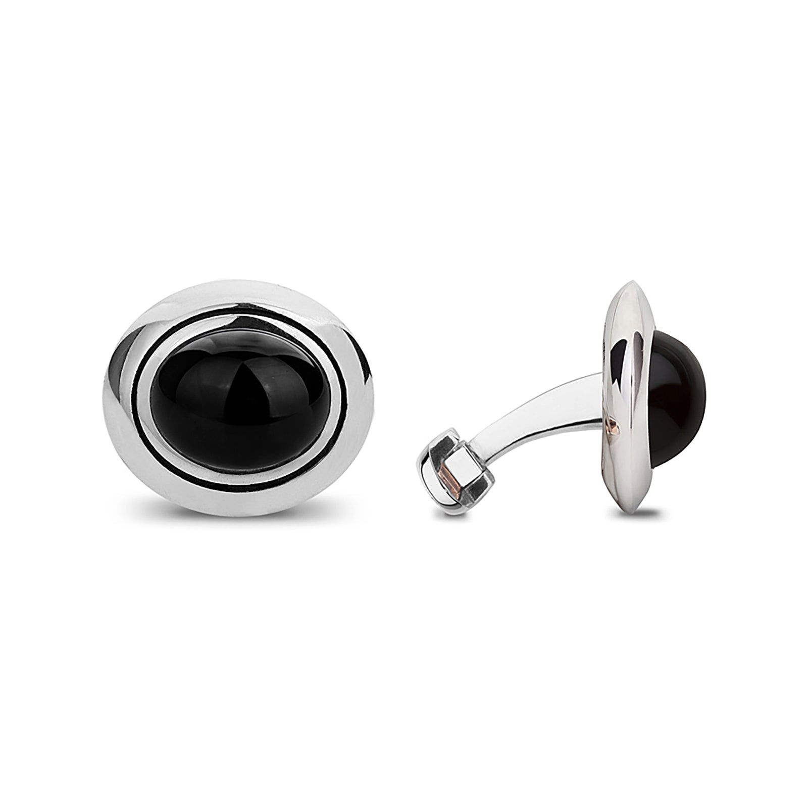 UFO Onyx Sterling Silver Cufflinks