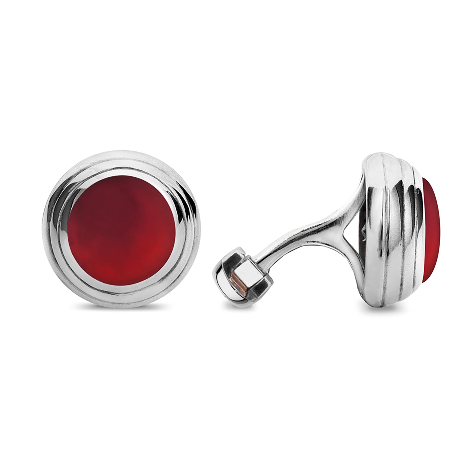 Stone Carnelian Sterling Silver Cufflinks