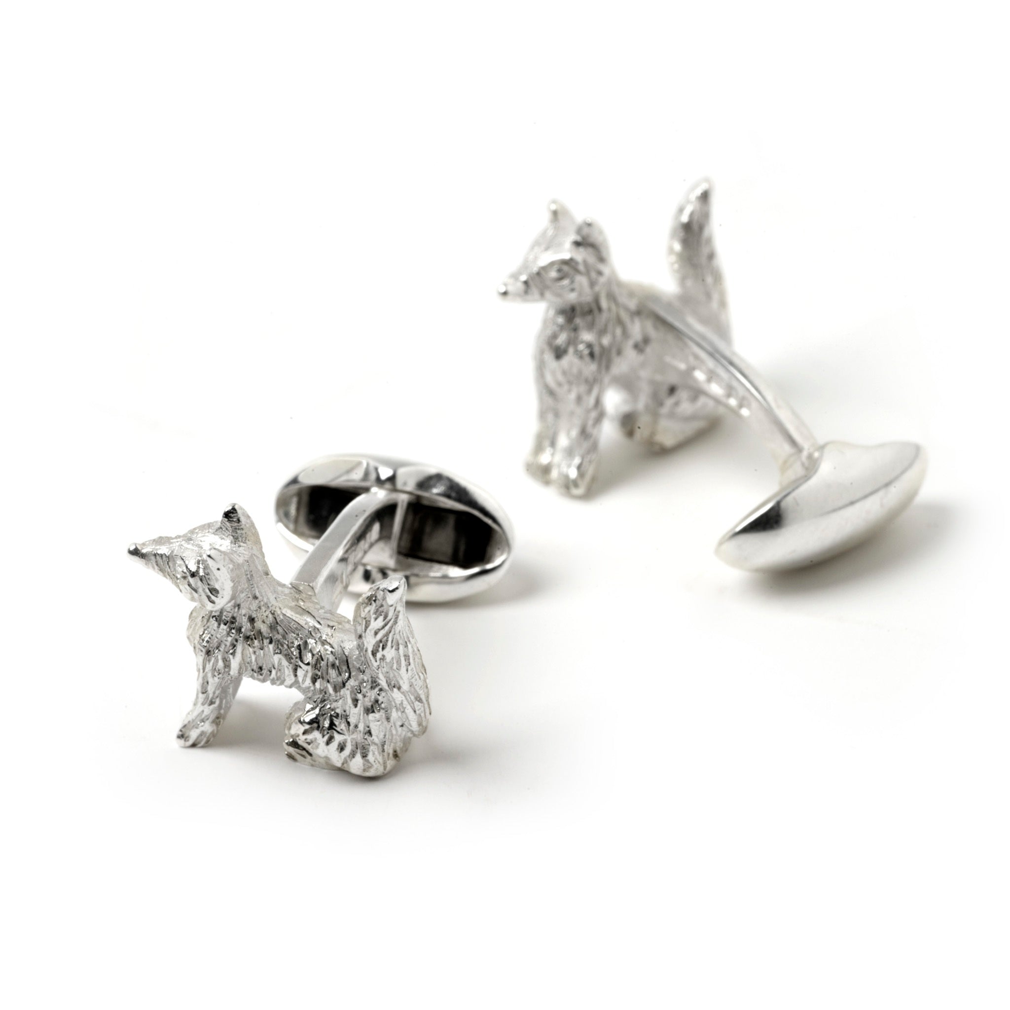 Sitting Fox Sterling Silver Cufflinks