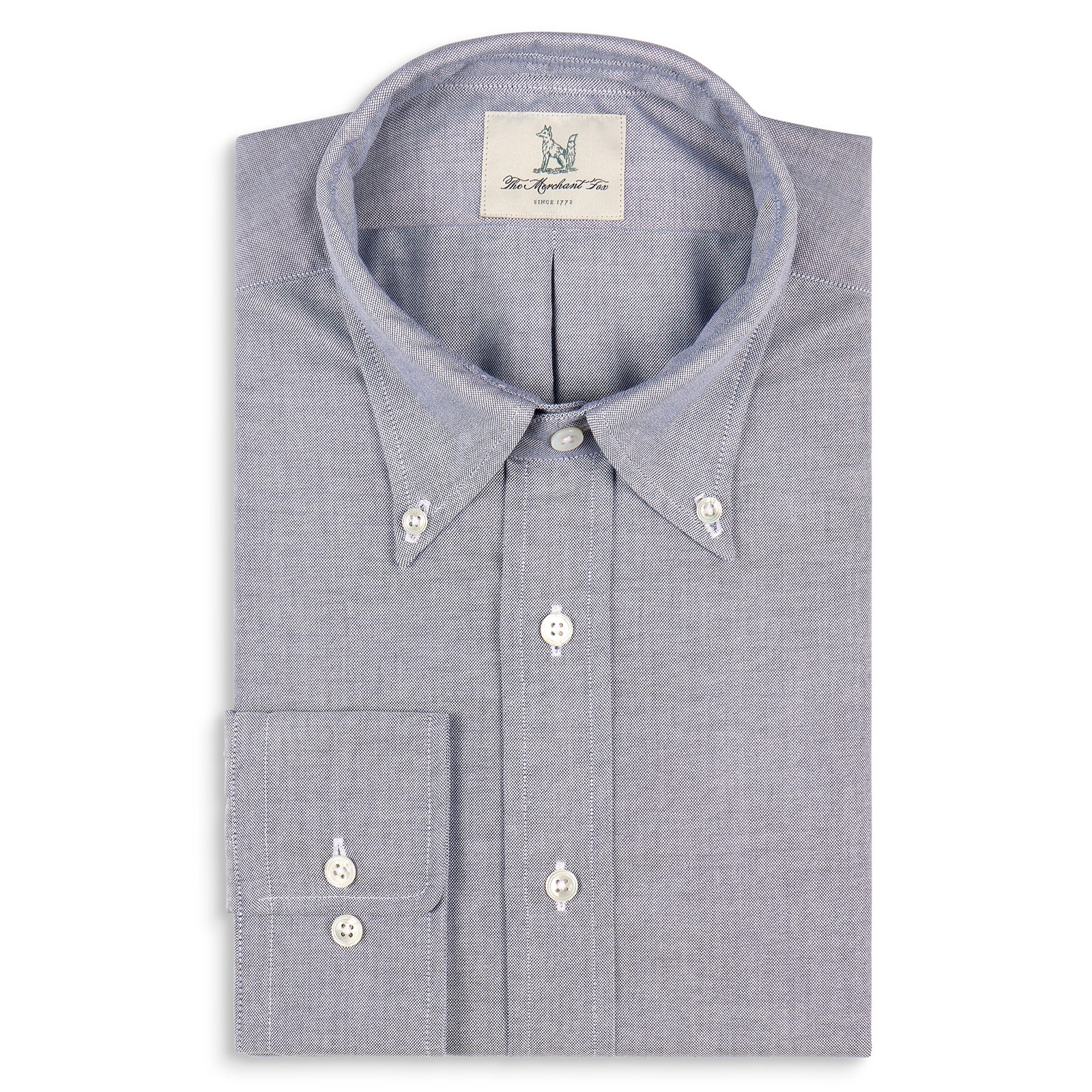 Fox Oxford Navy Button-Down Casual Shirt