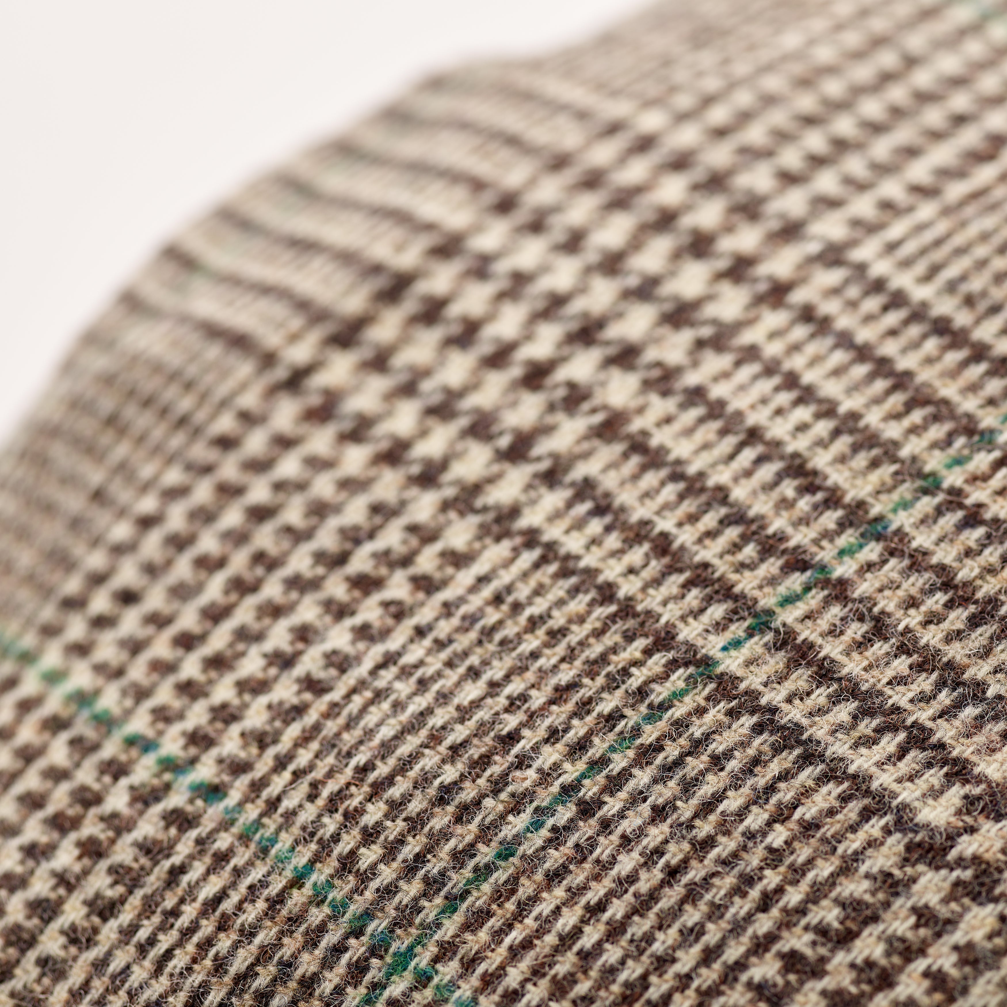 Fox Tweed Cap With Snap Brim In Taupe Prince of Wales with Racing Green Crown