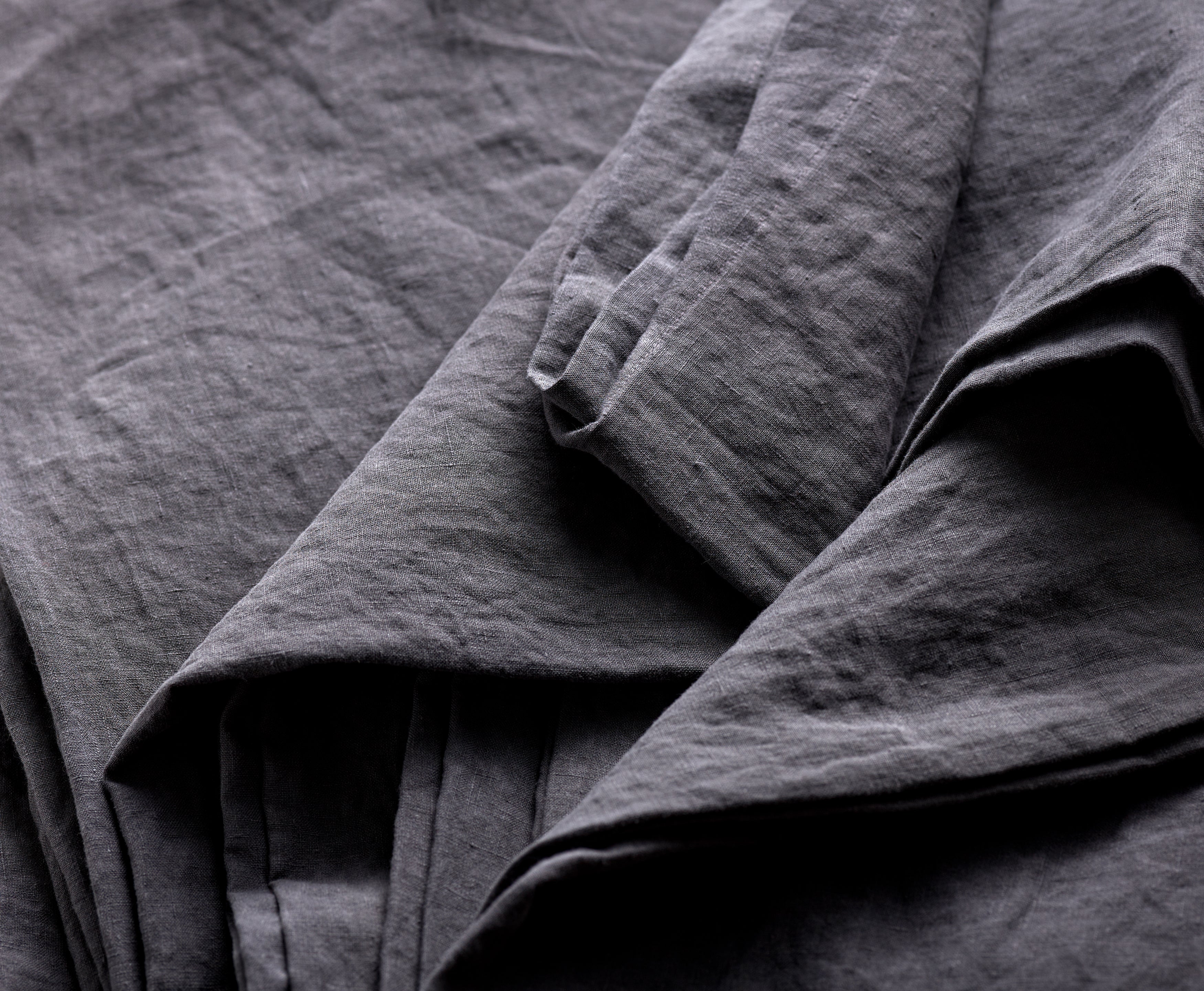 Hollyrood Smoke Grey Linen Super King Flat Sheet