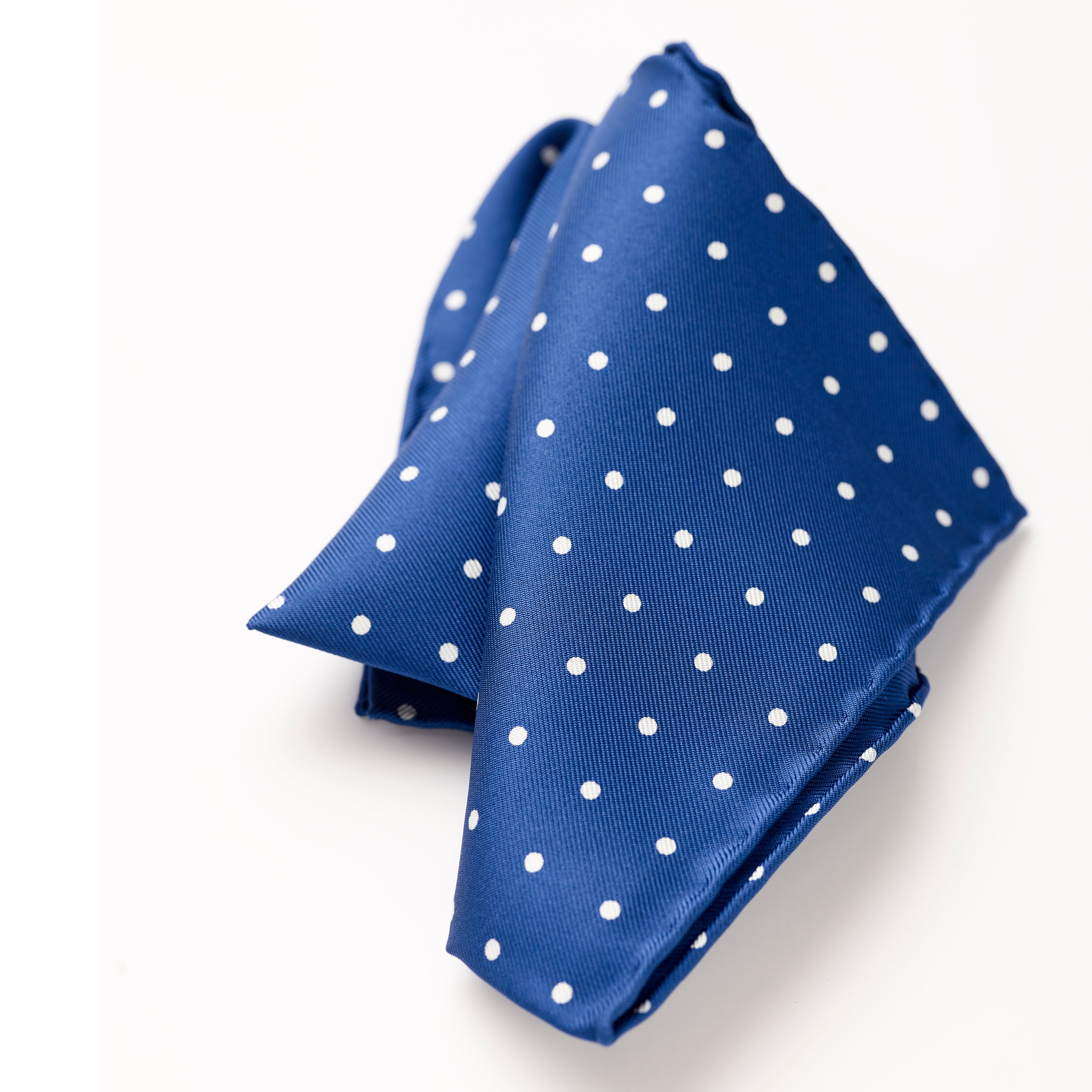 Fox Bright Blue English Polka Dot Silk Pocket Square