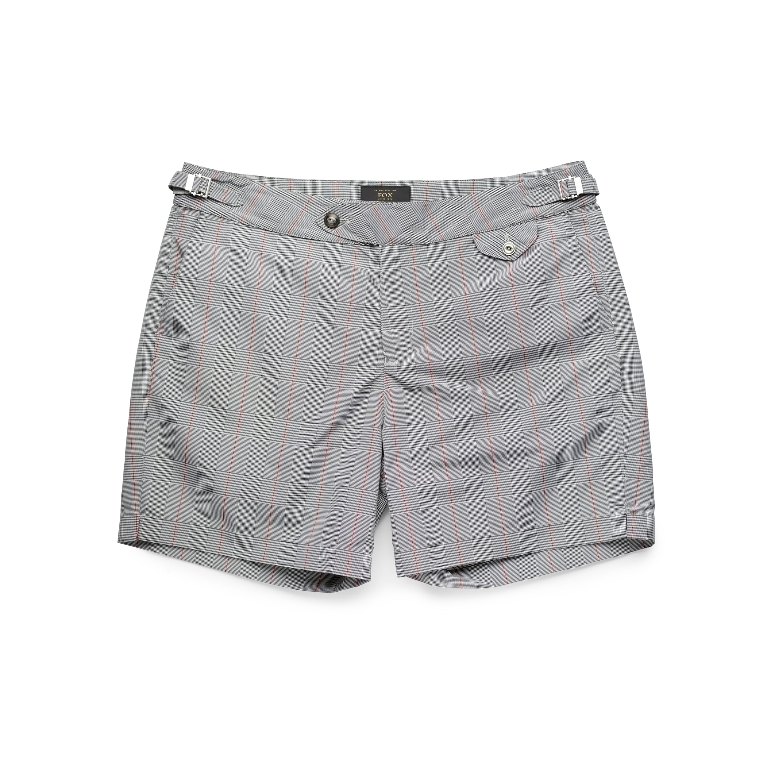 Fox Clipper Swim Shorts in Grey Prince of Wales Check