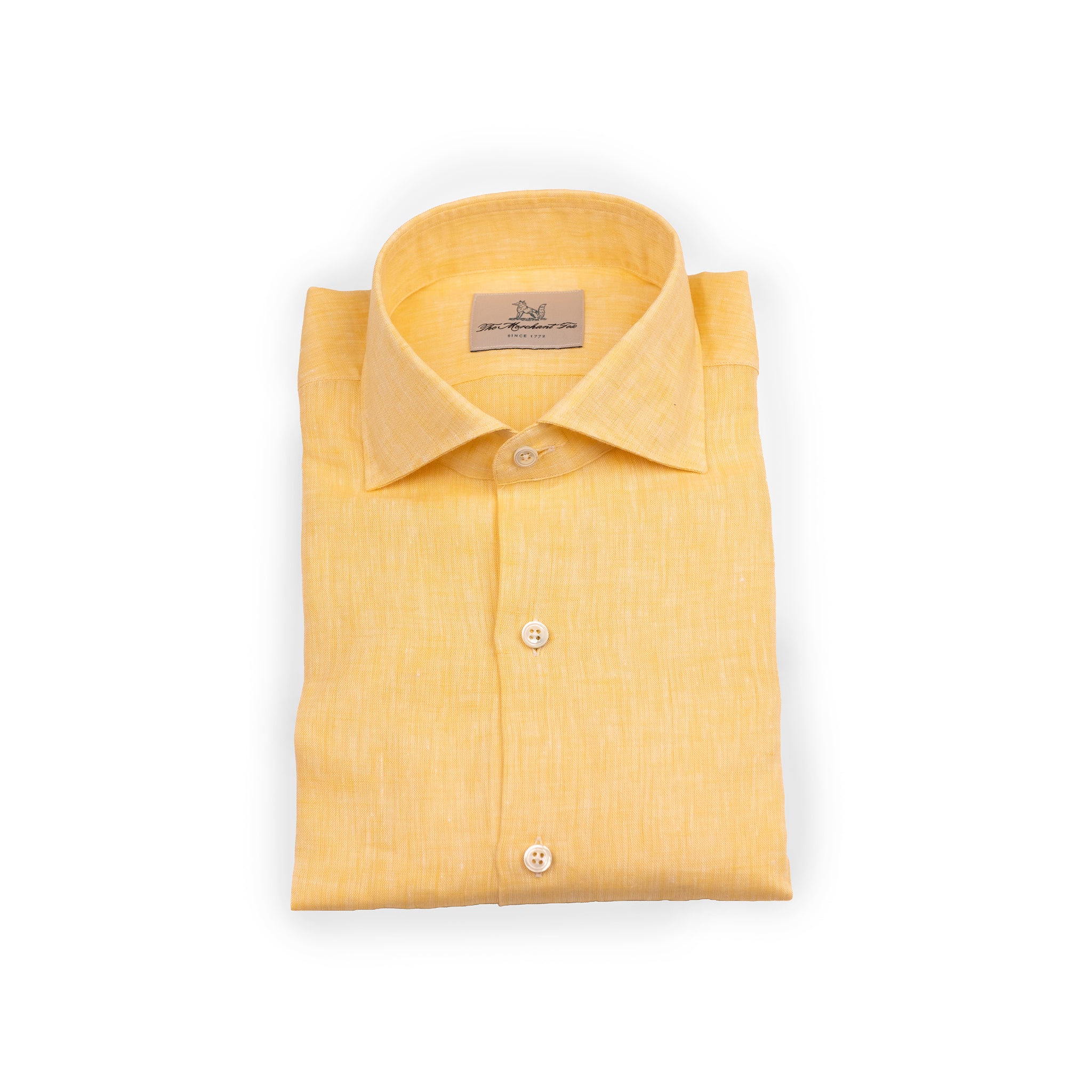 The Niven Fox Summer Yellow Linen Shirt