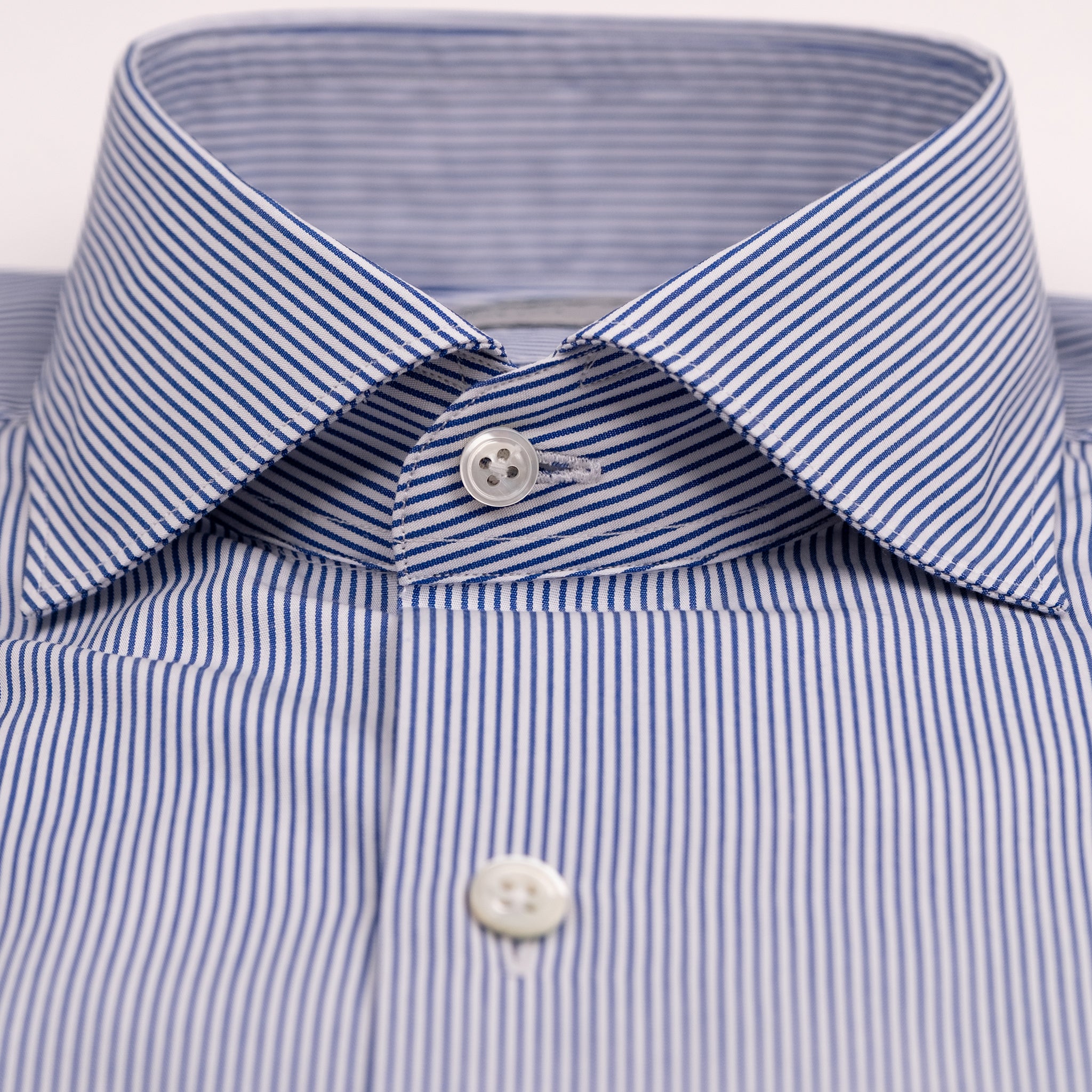 The Niven Fox Classic Navy Popeline Stripe Shirt