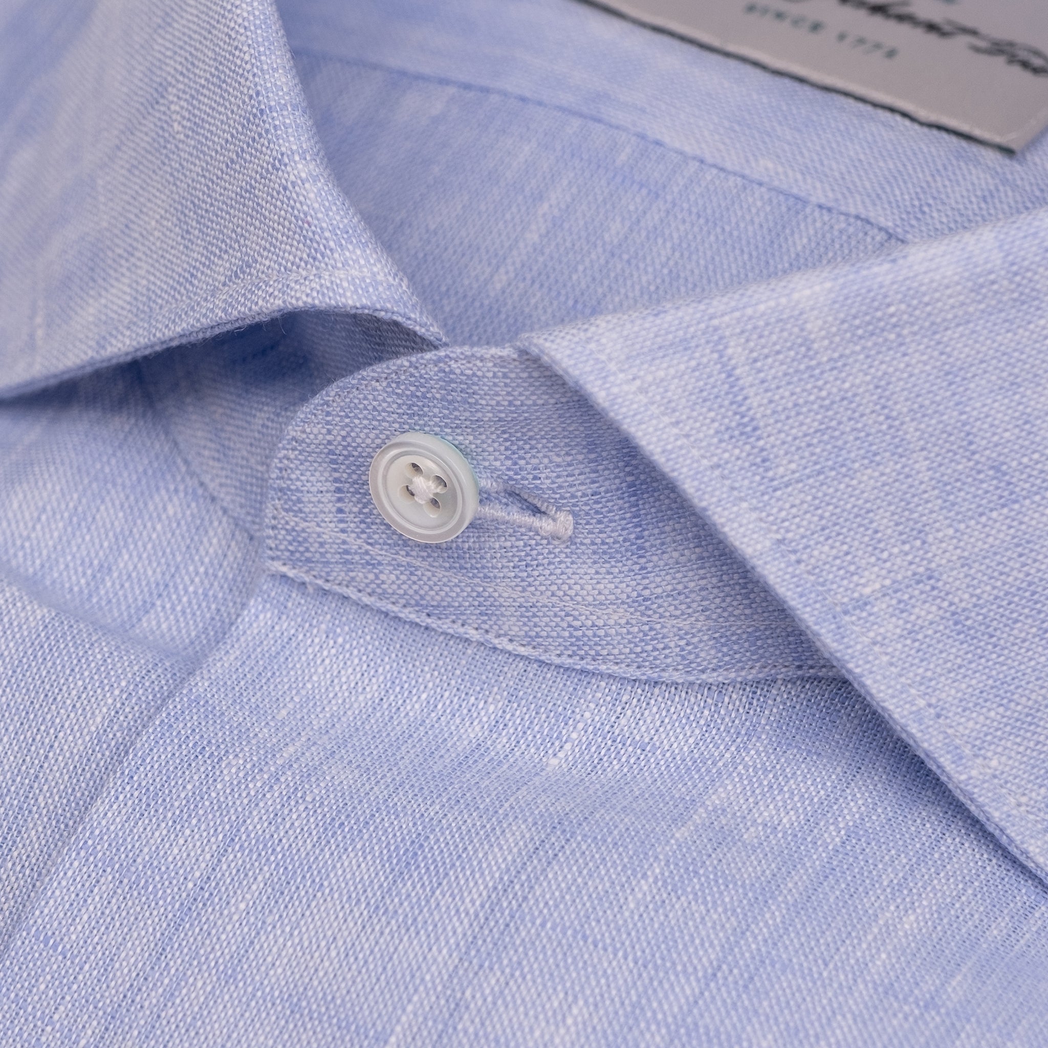 The Niven Fox Summer Light Blue Linen Shirt