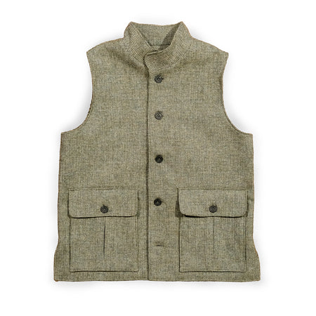 Fox Split Hair Tweed Exmoor Gilet in Sage Green | The Merchant Fox