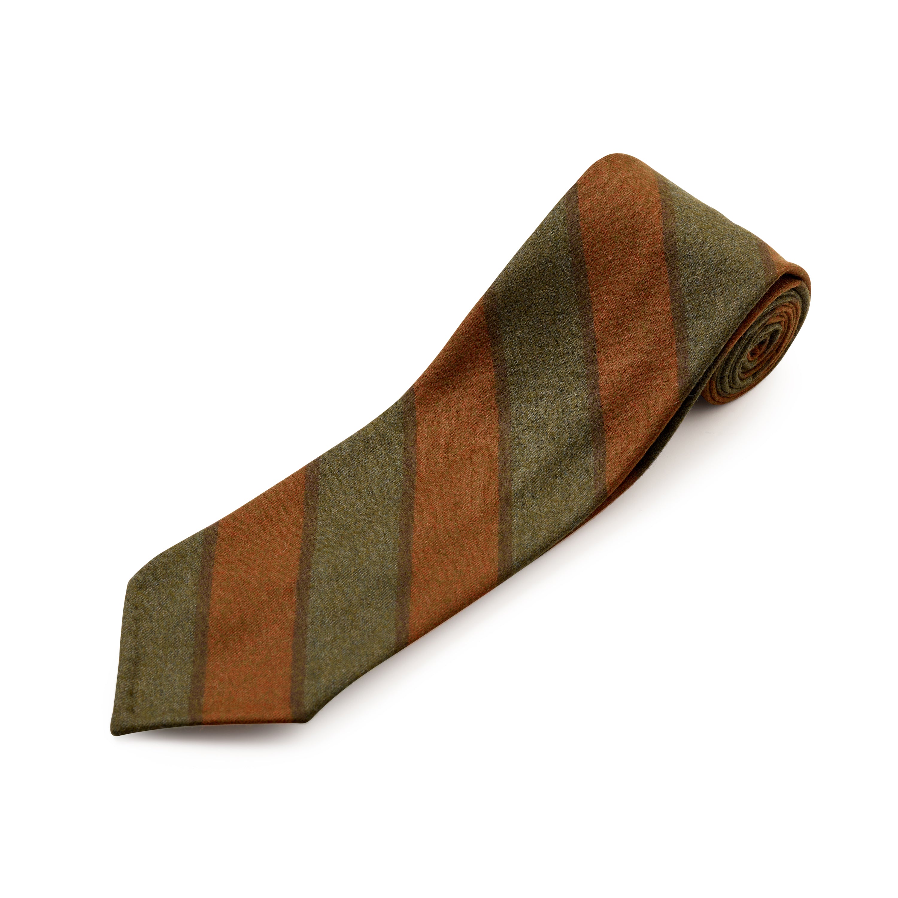 Fox brothers Green and Brown boating strip flannel tie