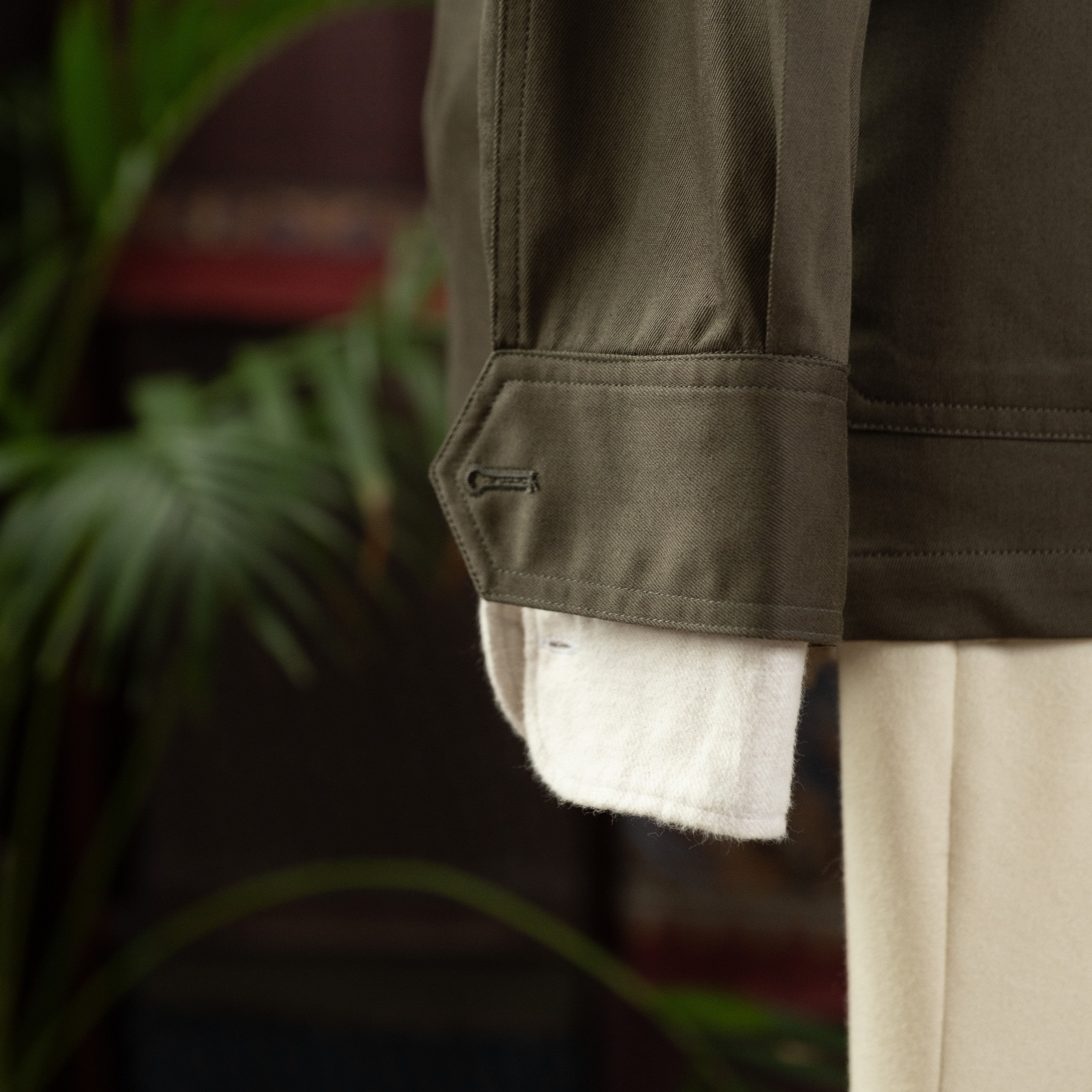 Fox Khaki Teba Jacket Made by Justo Gimeno x Fox Brothers