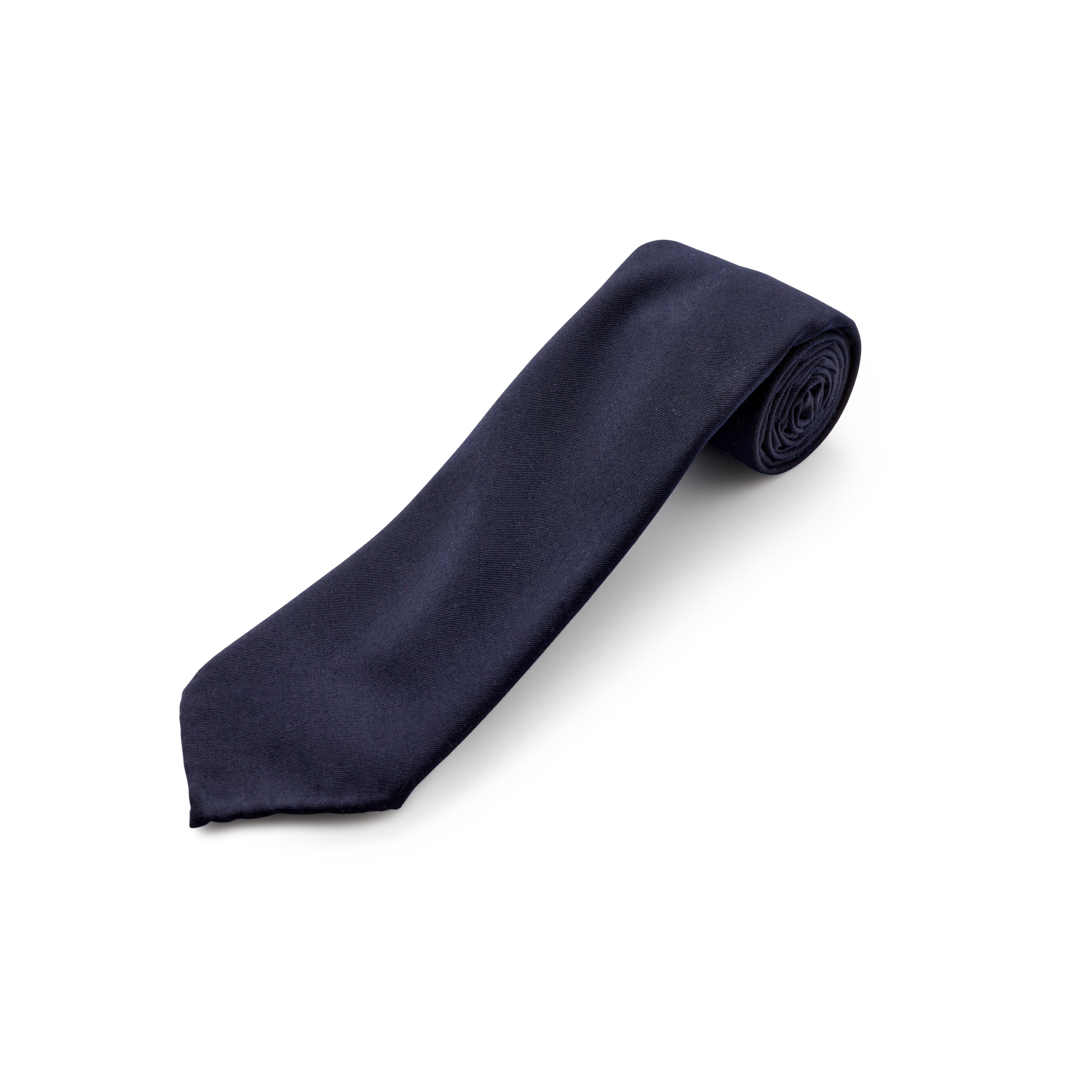 Tie Your Tie Navy Wool & Silk Ribbed Tie