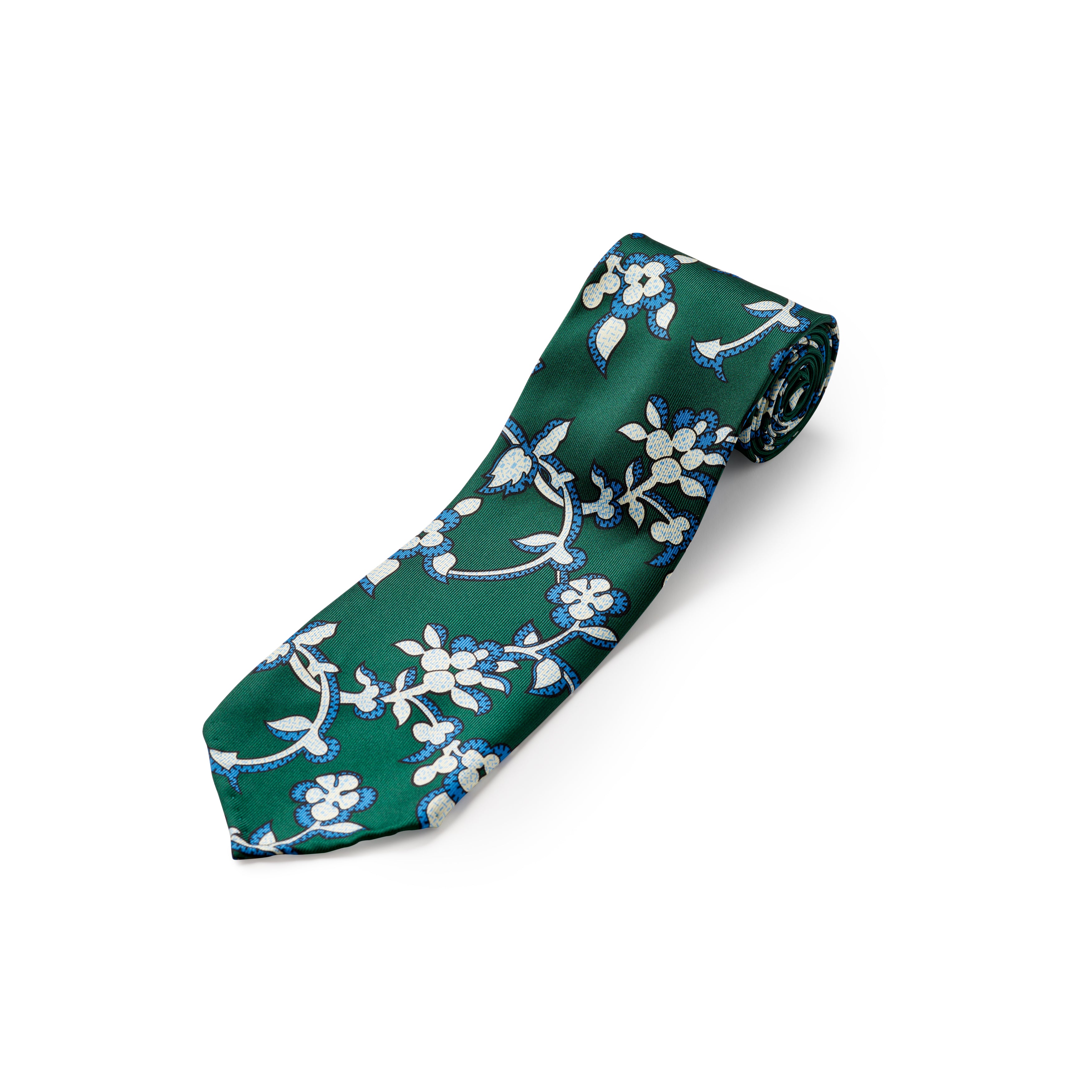 Tie Your Tie Sea Green & Blue Silk Abstract Floral Tie