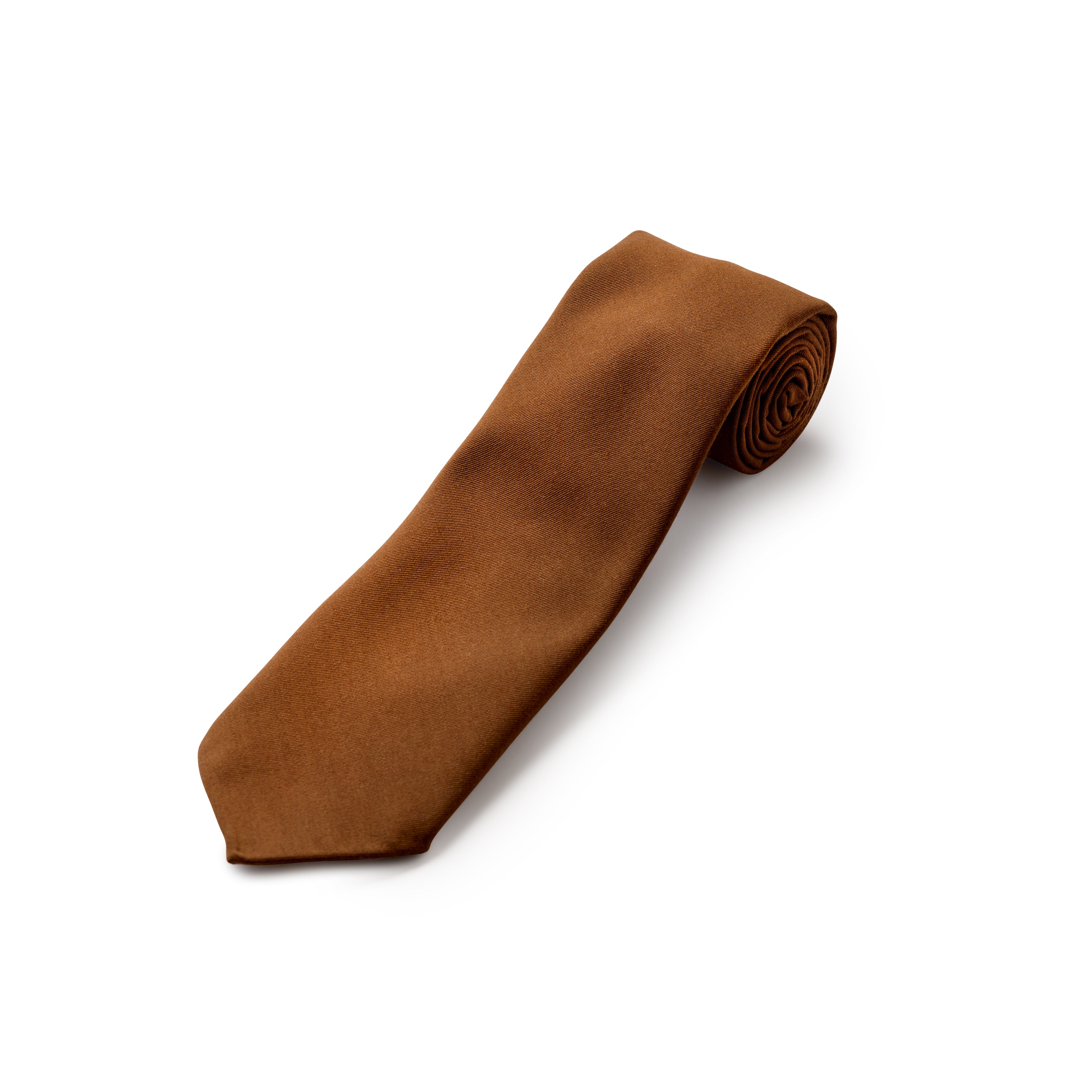 Tie Your Tie Ochre Brown Wool & Silk Ribbed Tie
