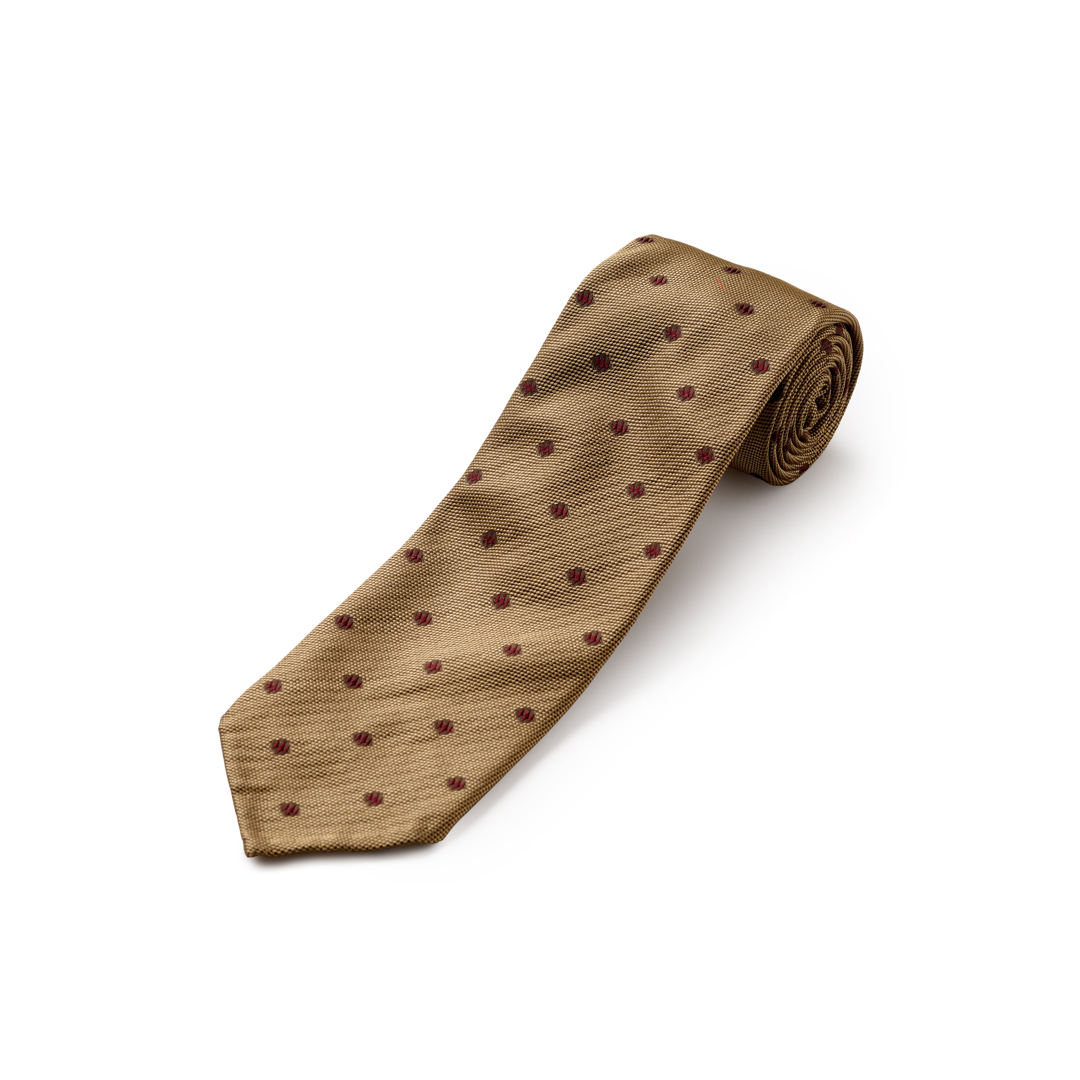 Tie Your Tie Gold & Brown Silk Geometric Tie