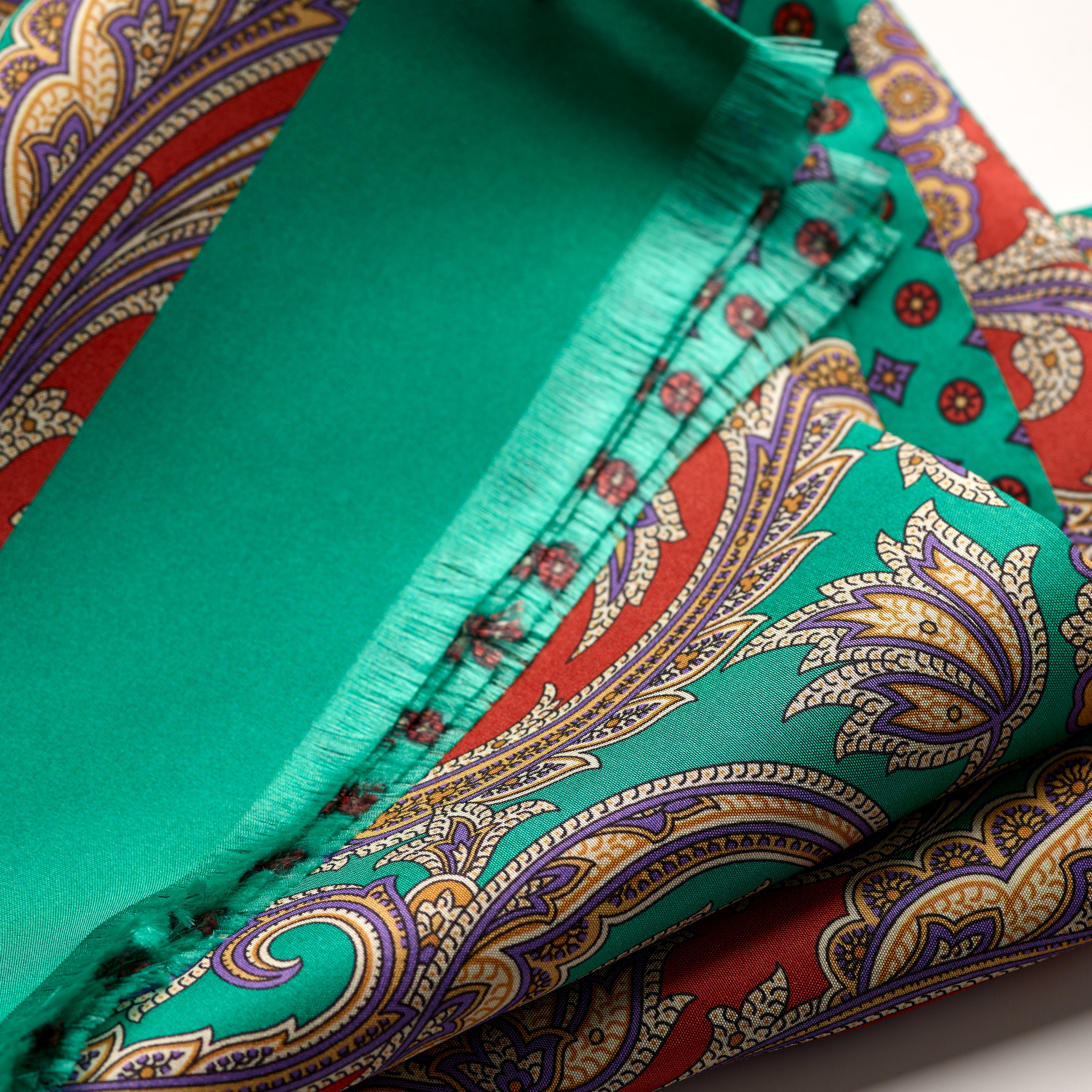Tie Your Tie Green & Red Floral Silk Scarf