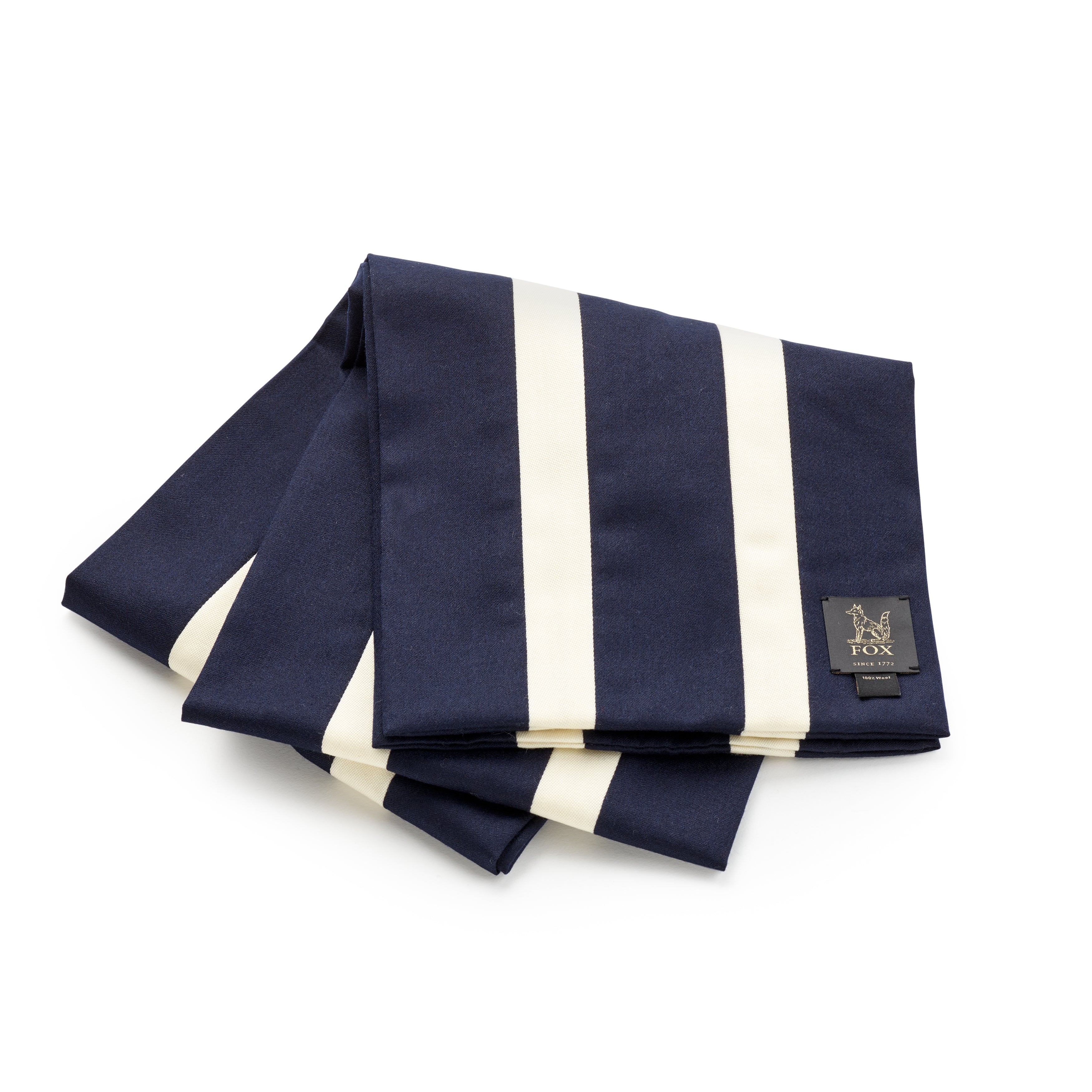 Fox Brothers Navy and Ecru College Scarf