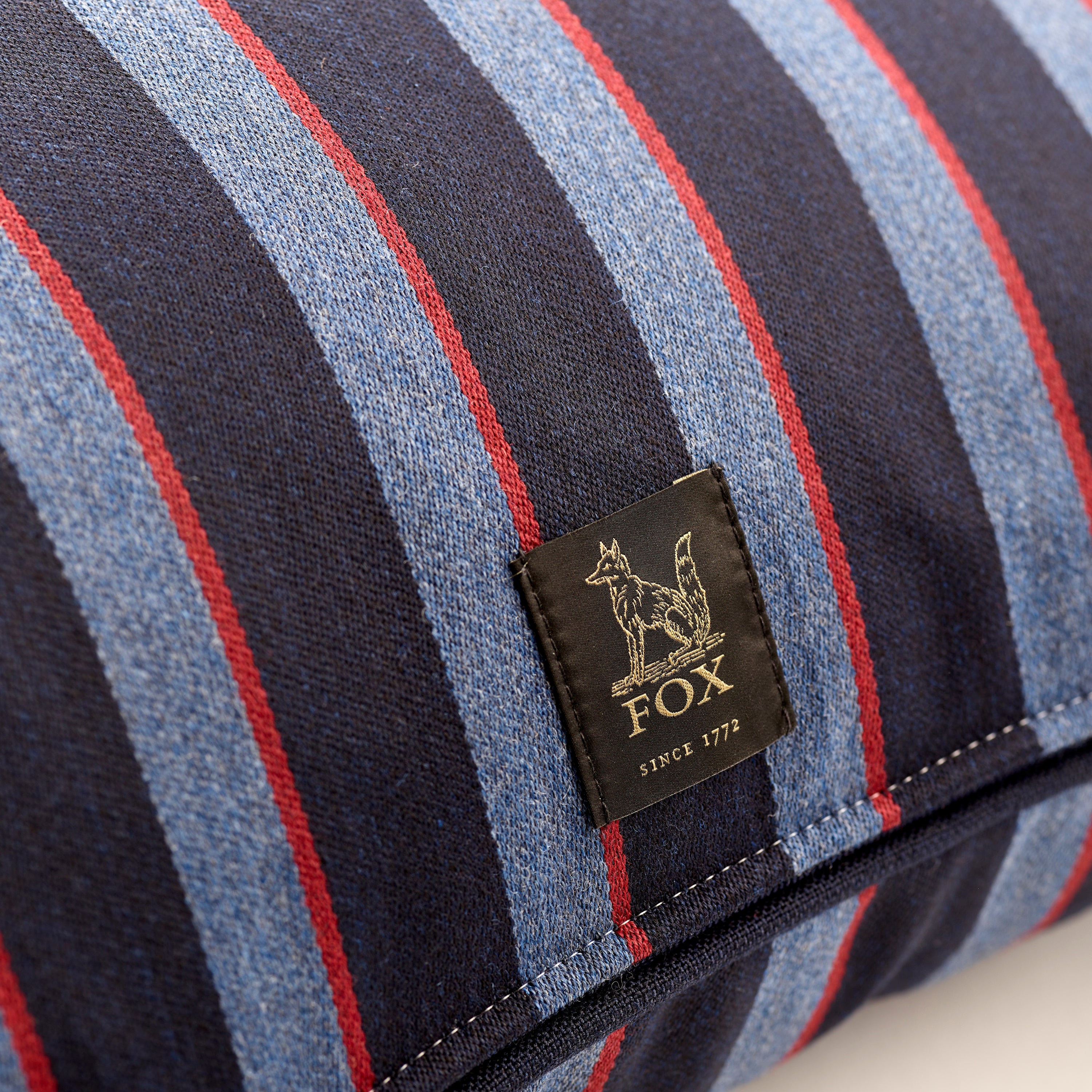 Fox Navy with Denim & Deep Red Cushion Cover