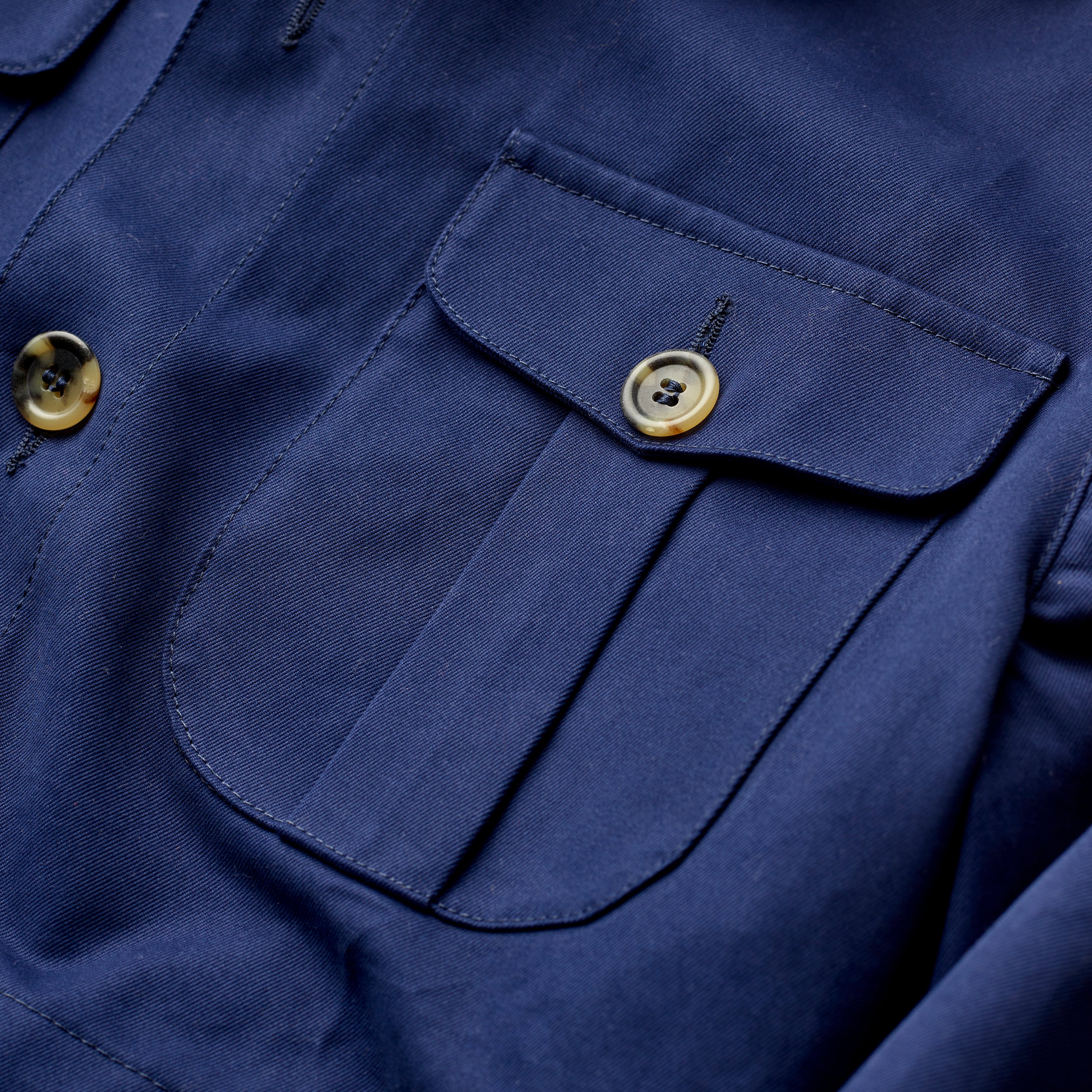 French Blue Cotton Twill Safari Jacket pre-order