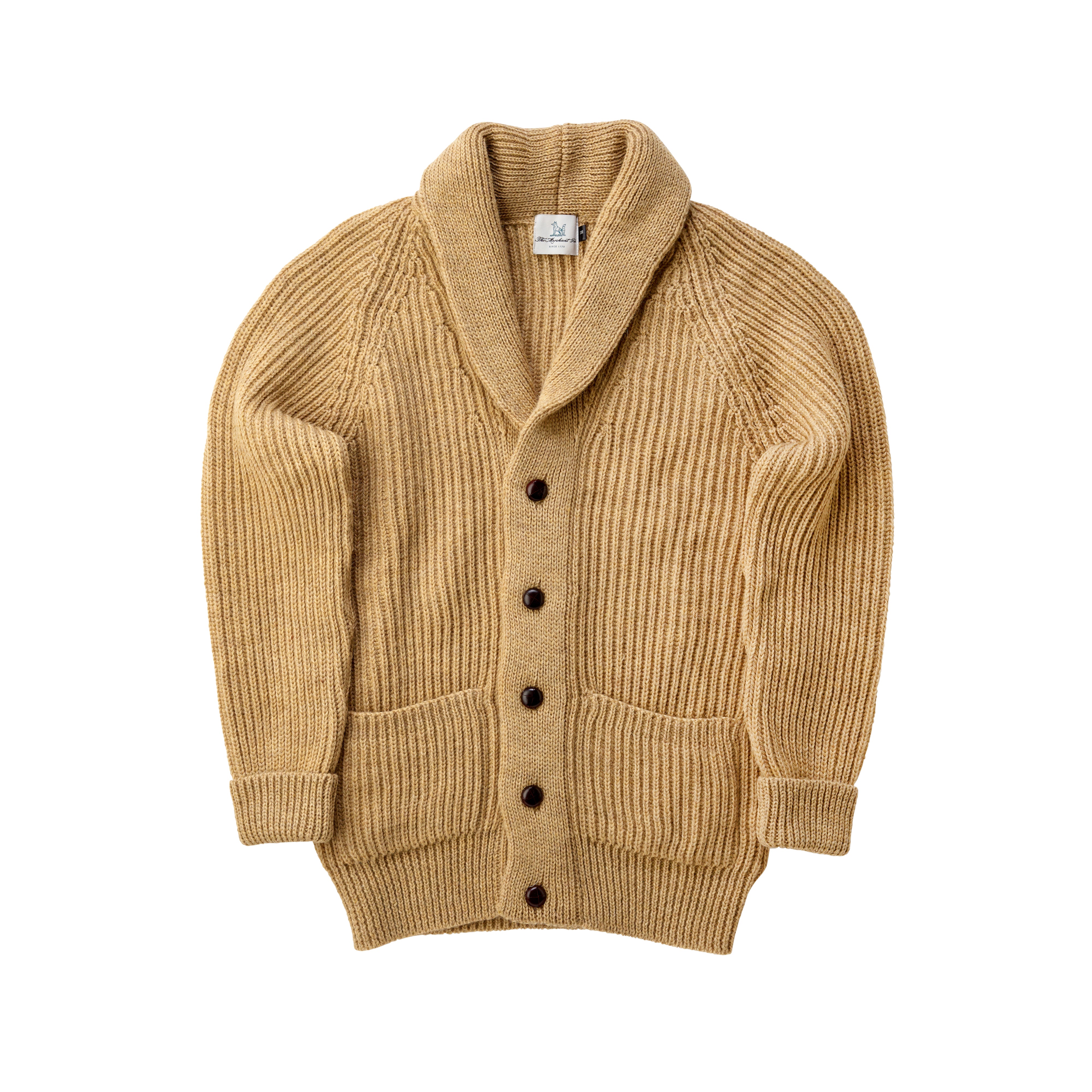 FACETASM WOOL SHAWL COLLAR COAT