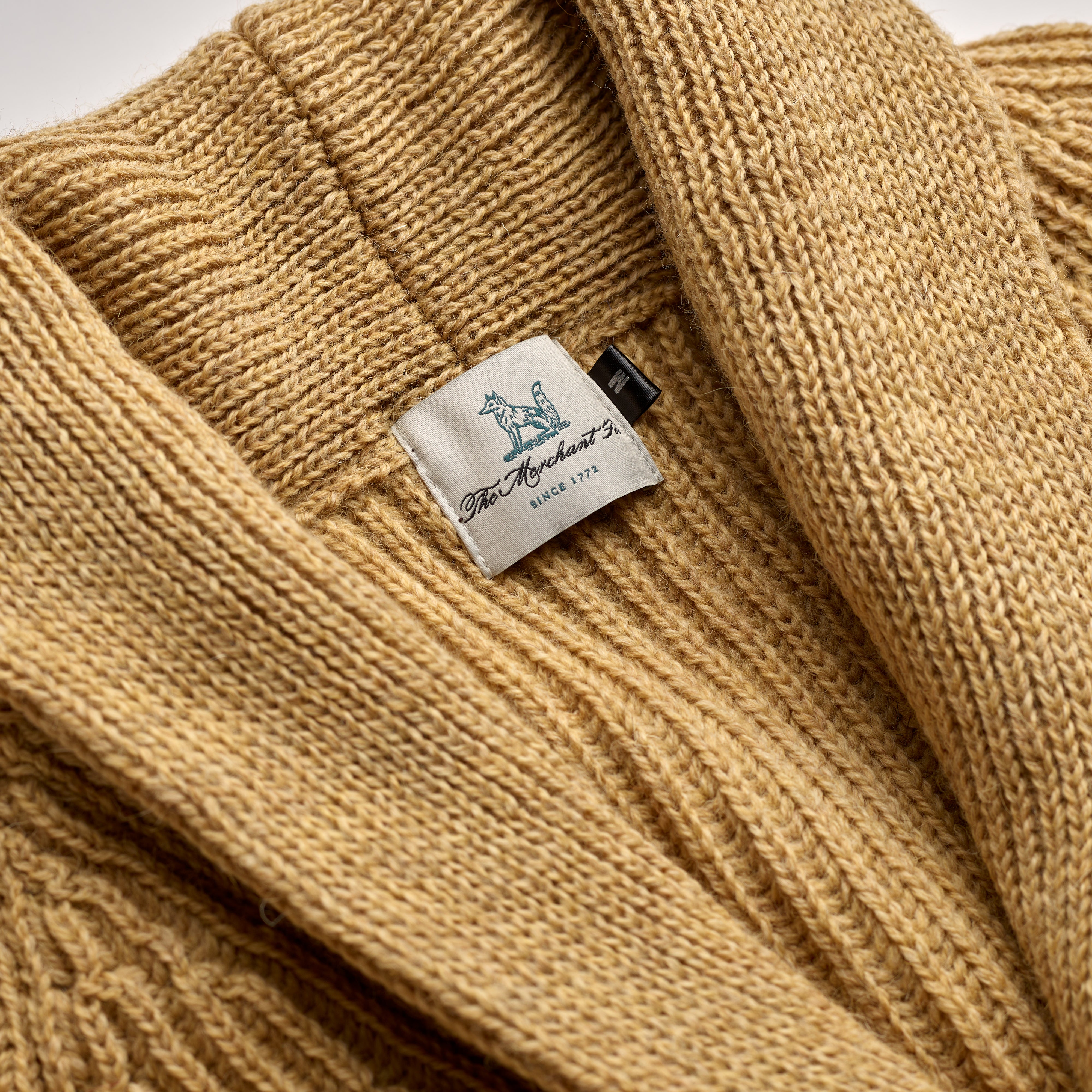 The Shawl Collar Cardigan in Warm Tan