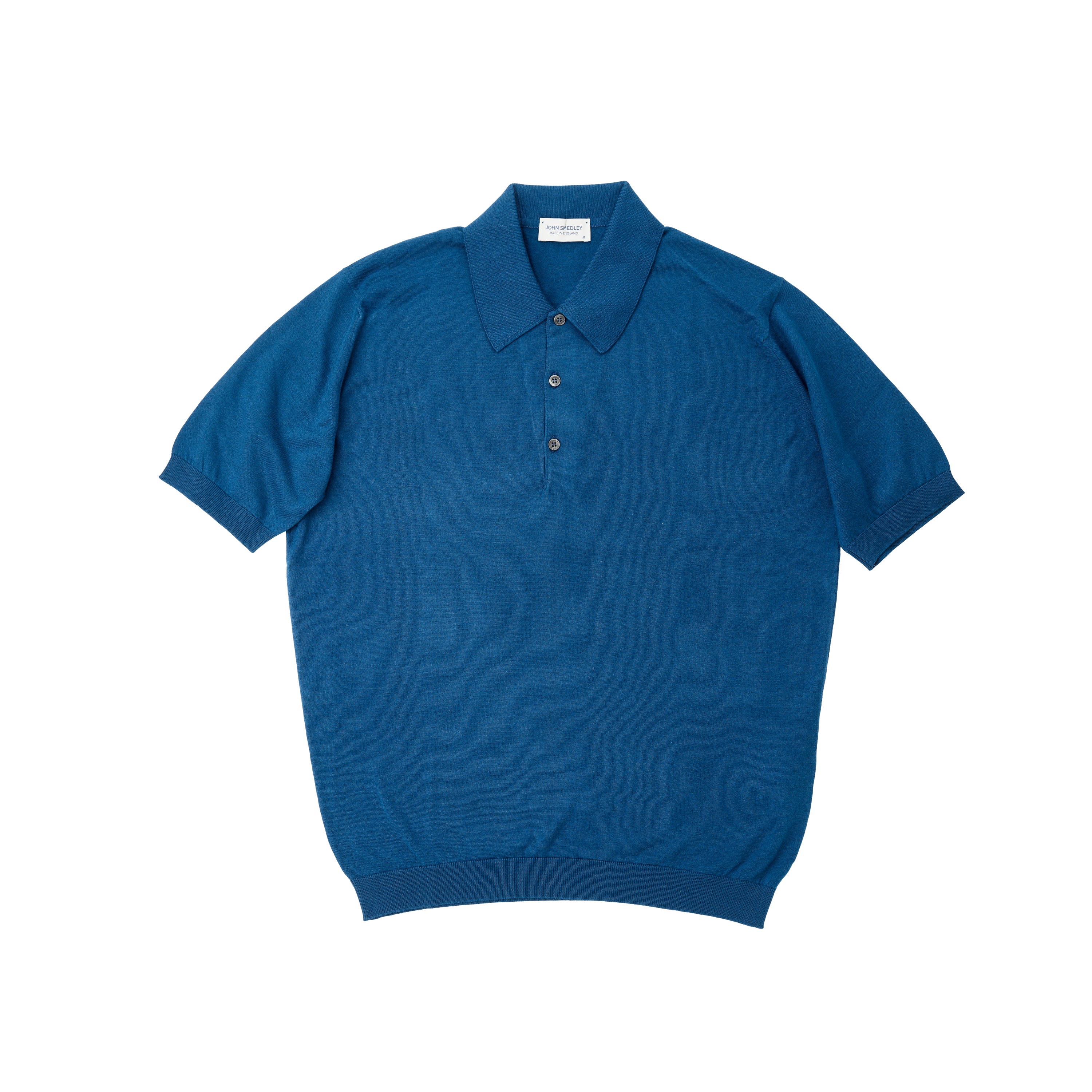 John Smedley Sea Island Cotton Indigo Polo Shirt