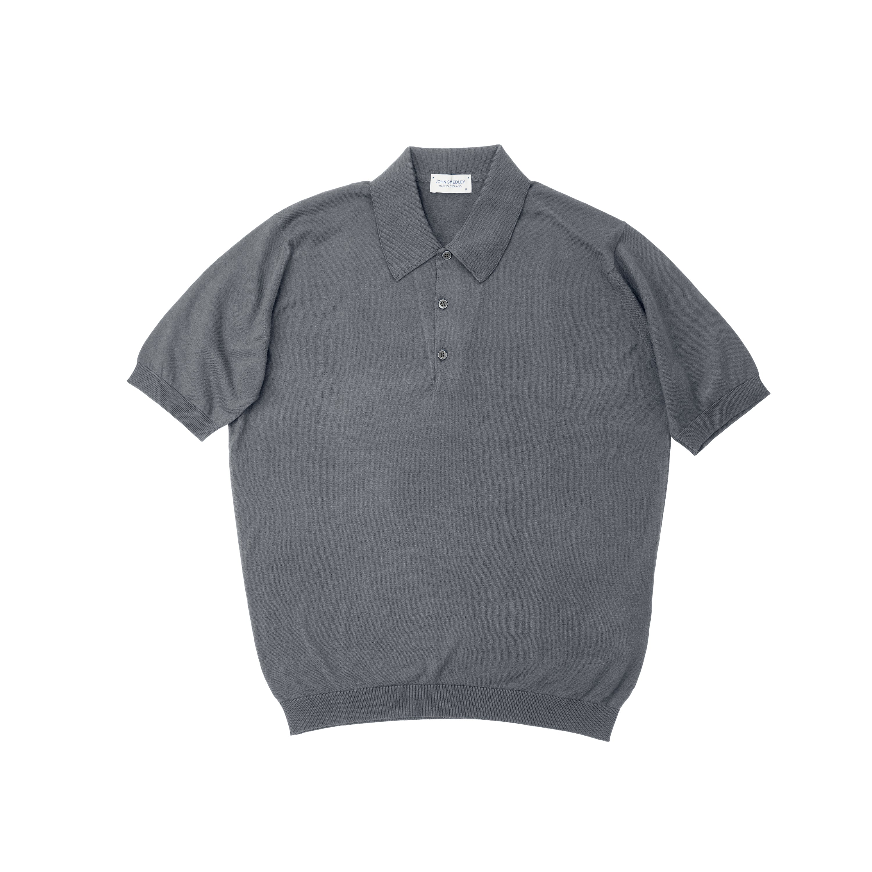 John Smedley Sea Island Cotton Charcoal Polo Shirt
