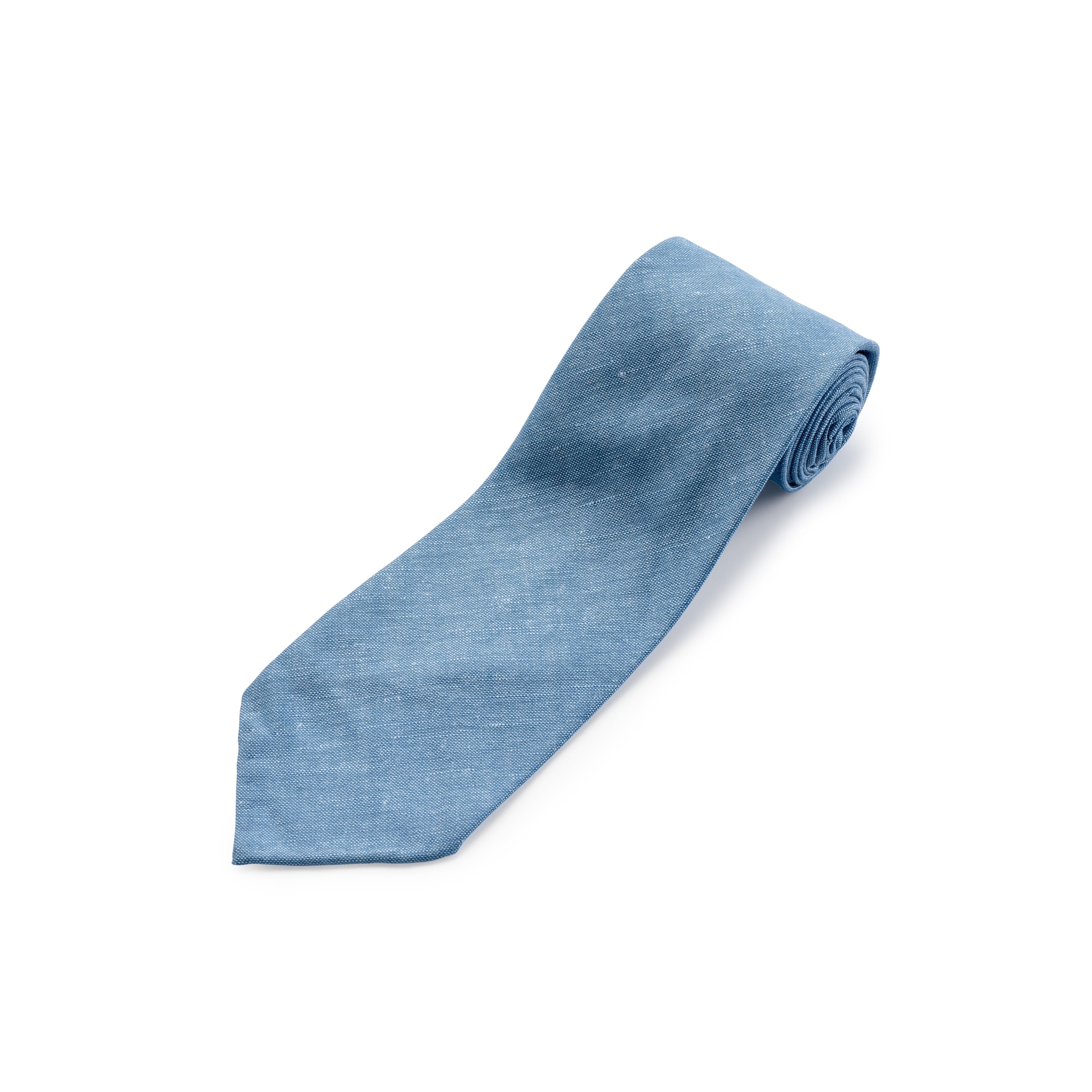 Fox 3 Fold Sky Blue Linen Tie