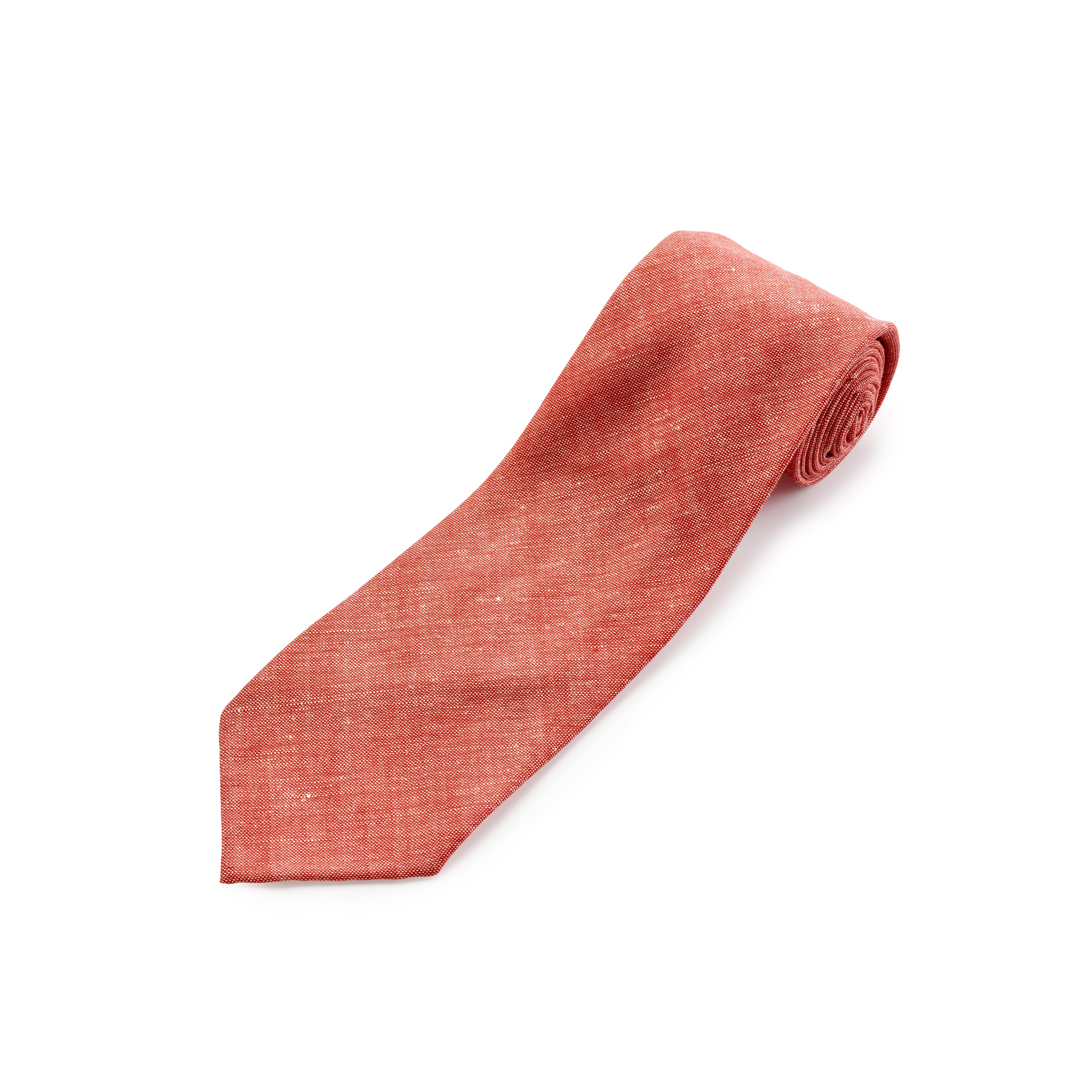 Fox 3 Fold Coral Linen Tie