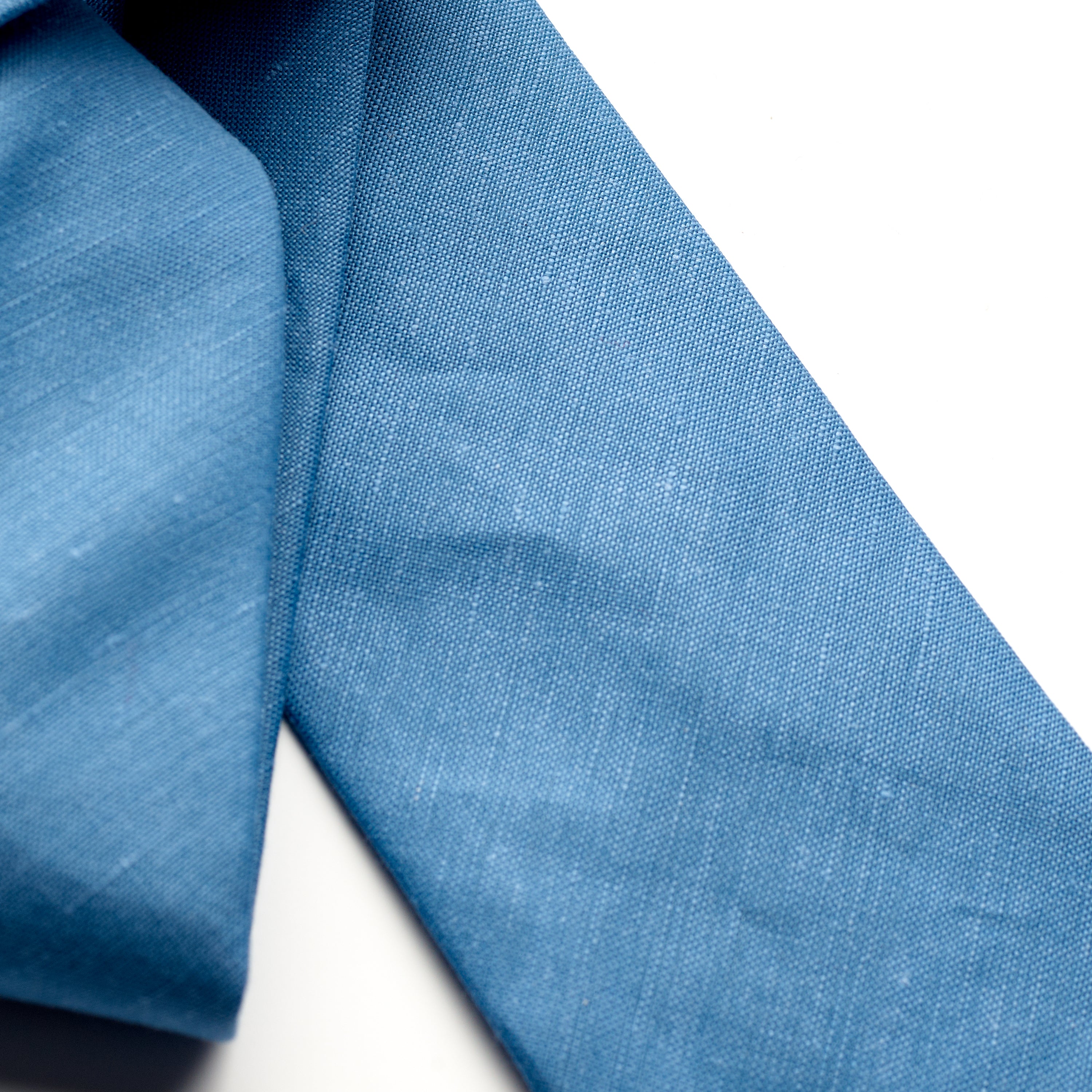 Fox 3 Fold Light Blue Linen Tie
