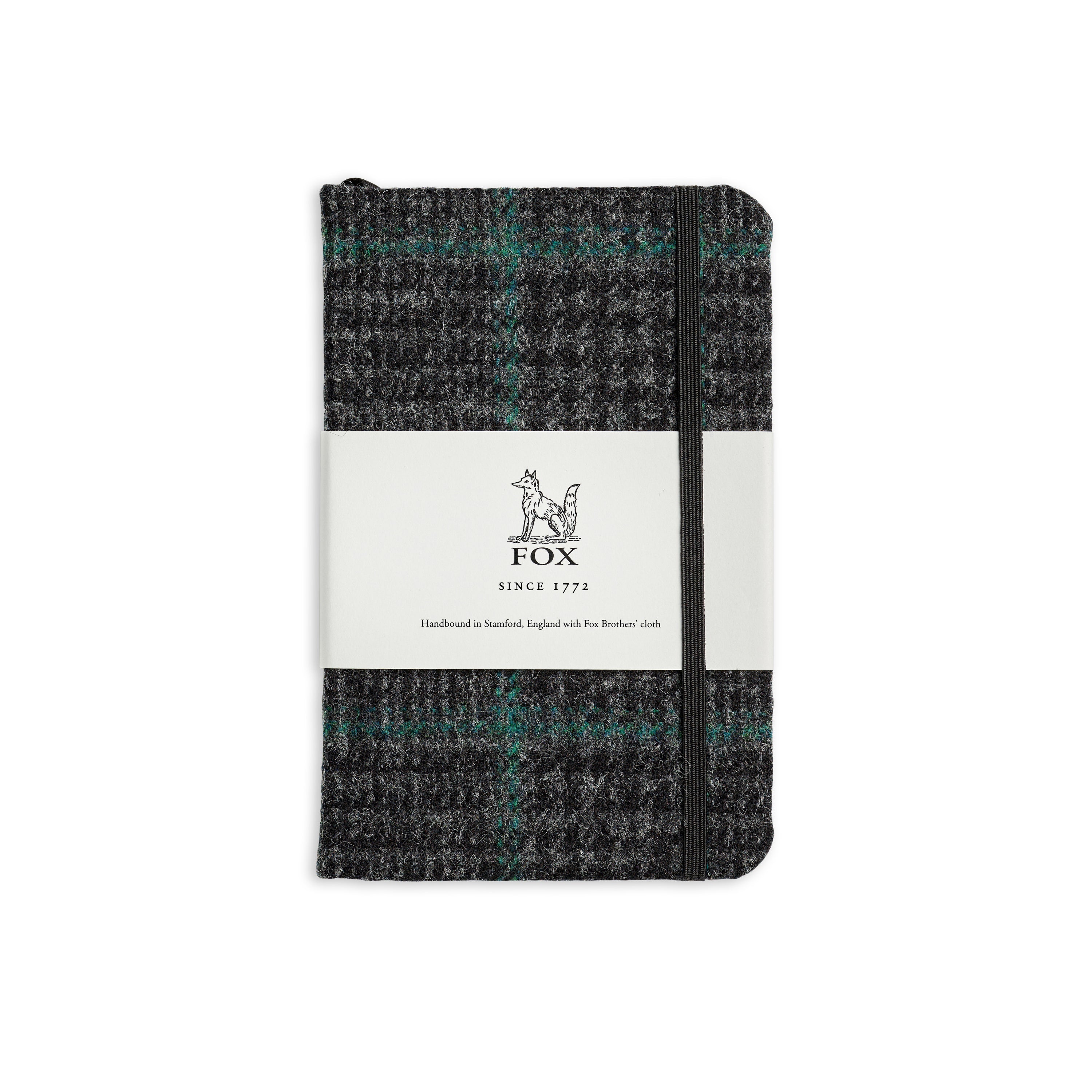 Fox Charcoal Glen Check with Emerald Deco Pocket Notebook