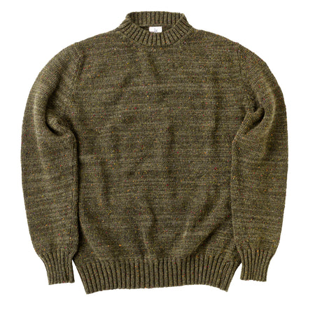 FOX x CORGI Green Donegal Wool Classic Crew Pullover | The