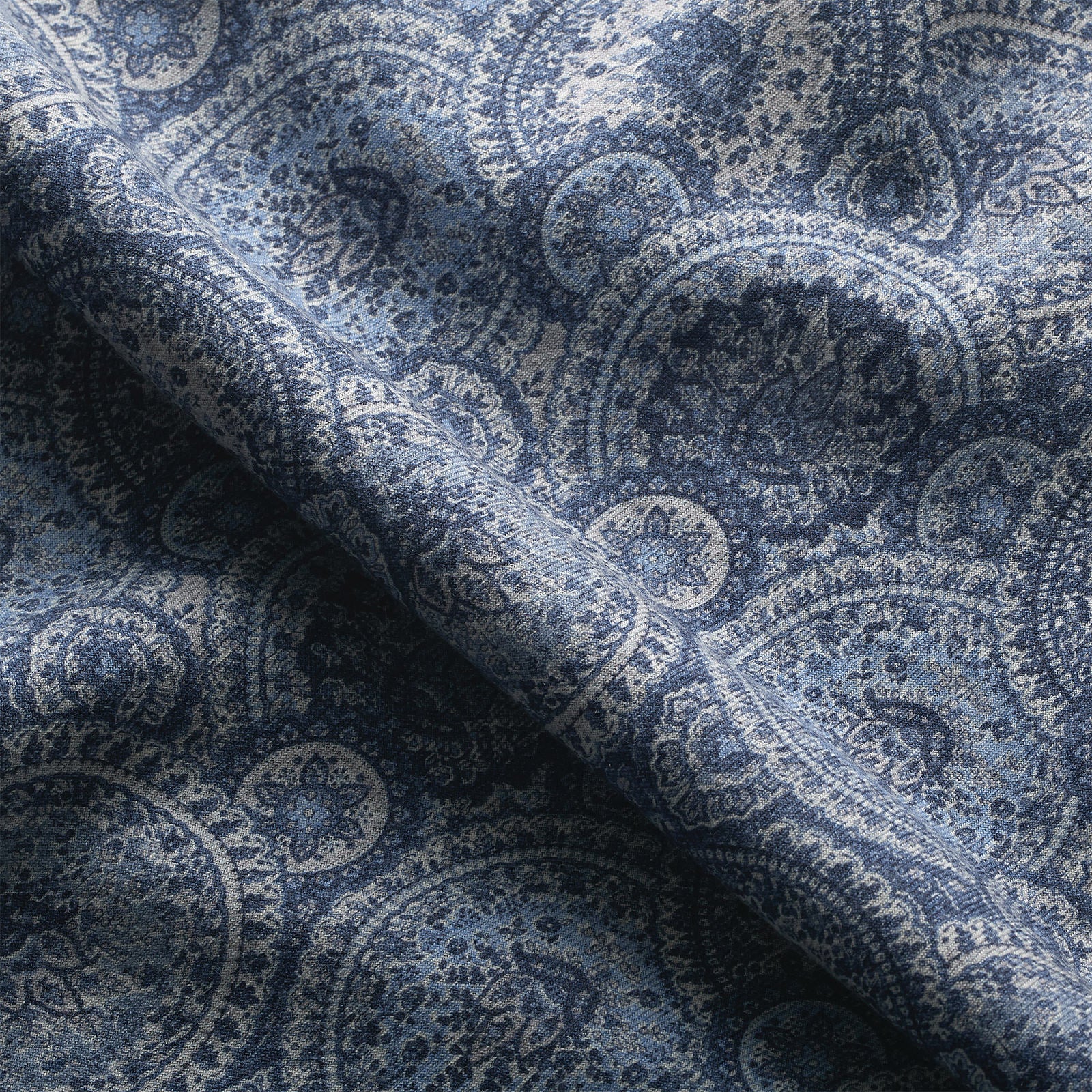 Paolo Albizzati Blue Paisley Wool Scarf