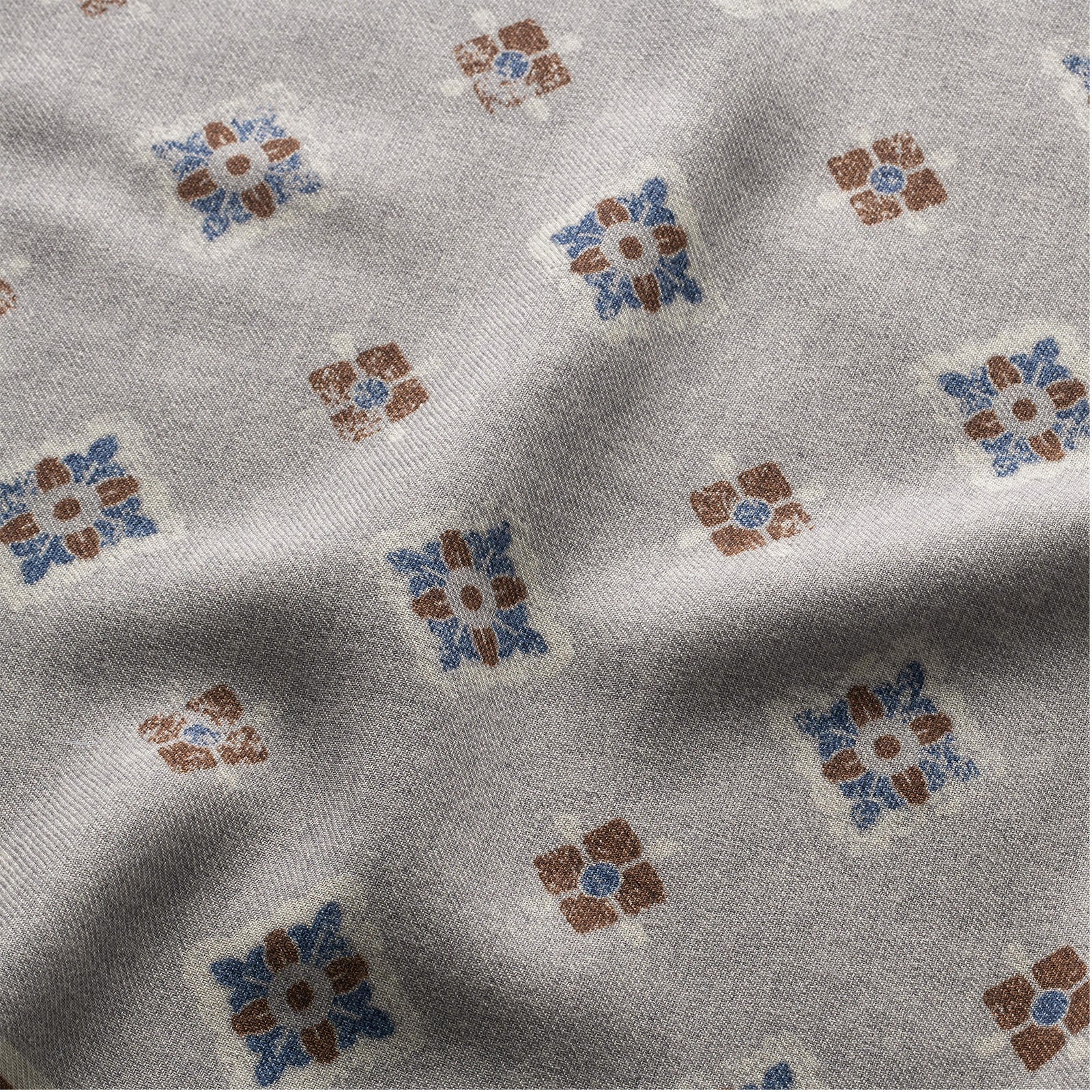 Paolo Albizzati Grey Medallion Wool Scarf