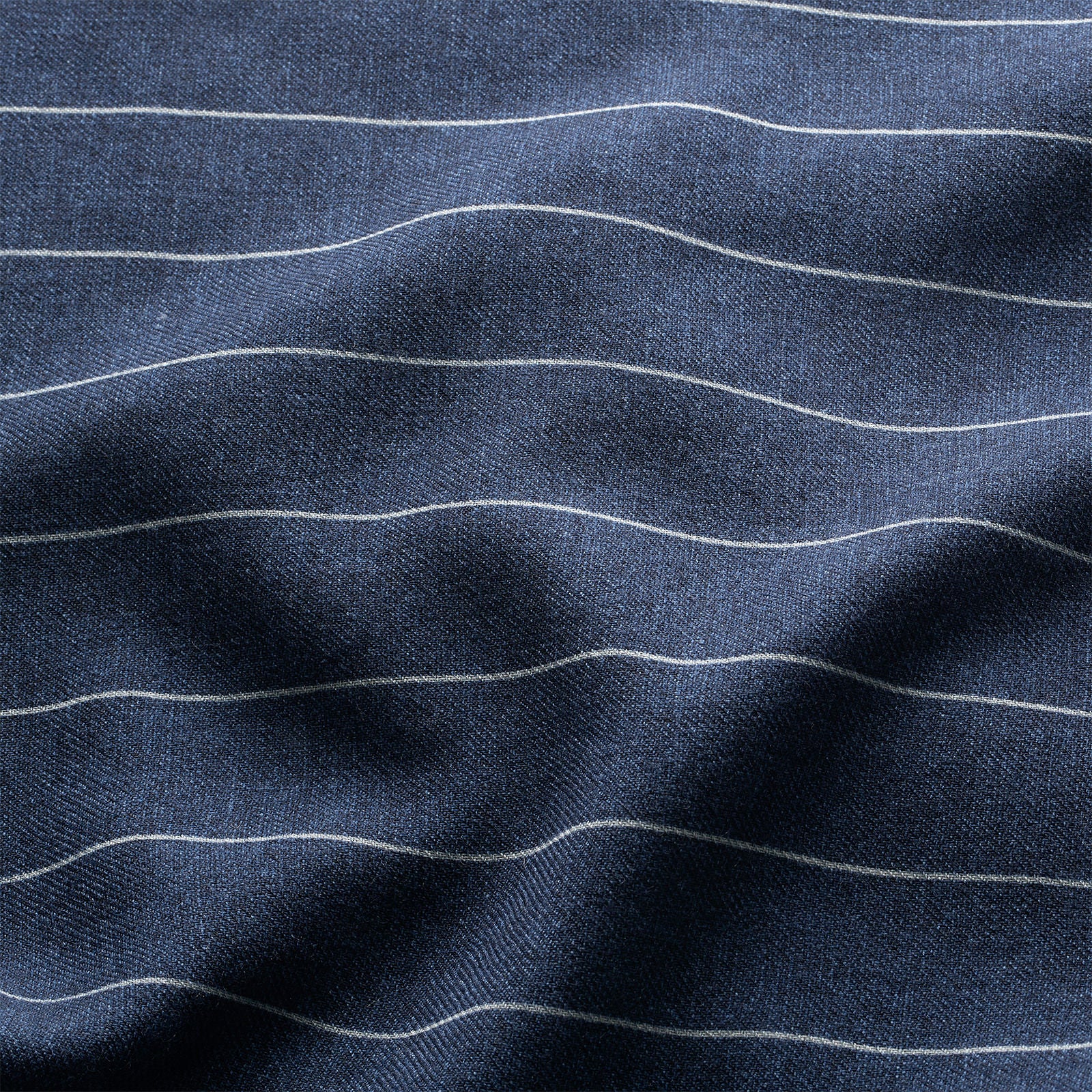 Paolo Albizzati Navy Pinstripe Wool Scarf