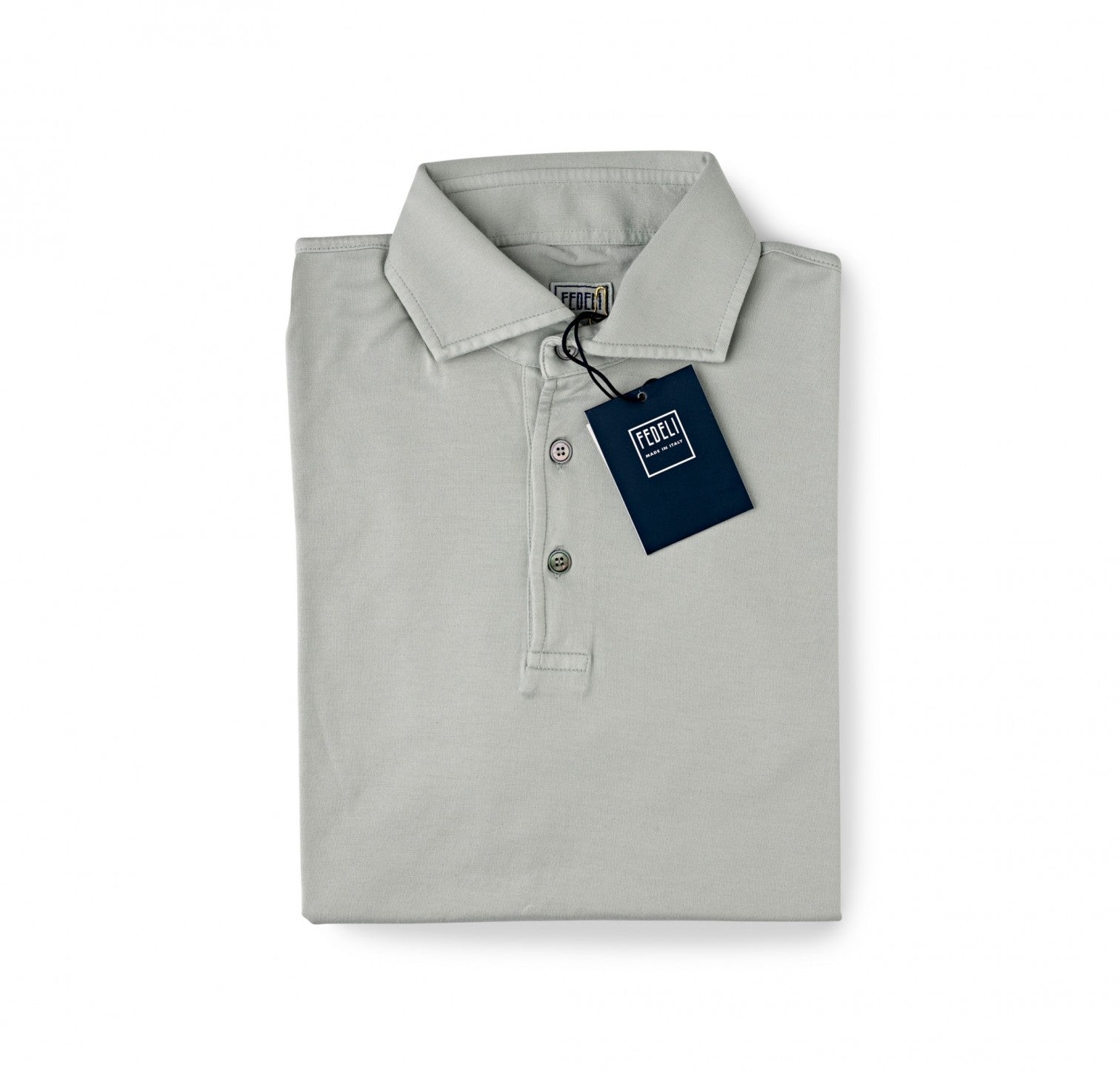 Fedeli Jersey Polo Shirt Olive Grey