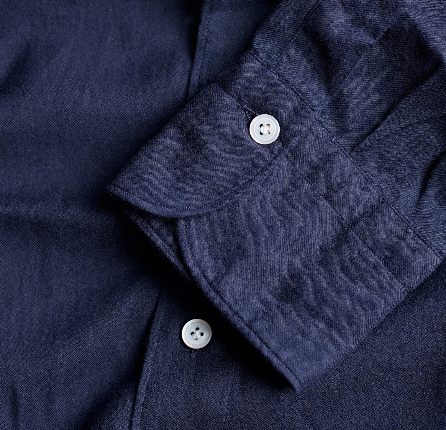 Finamore Cotton Flannel Navy Shirt