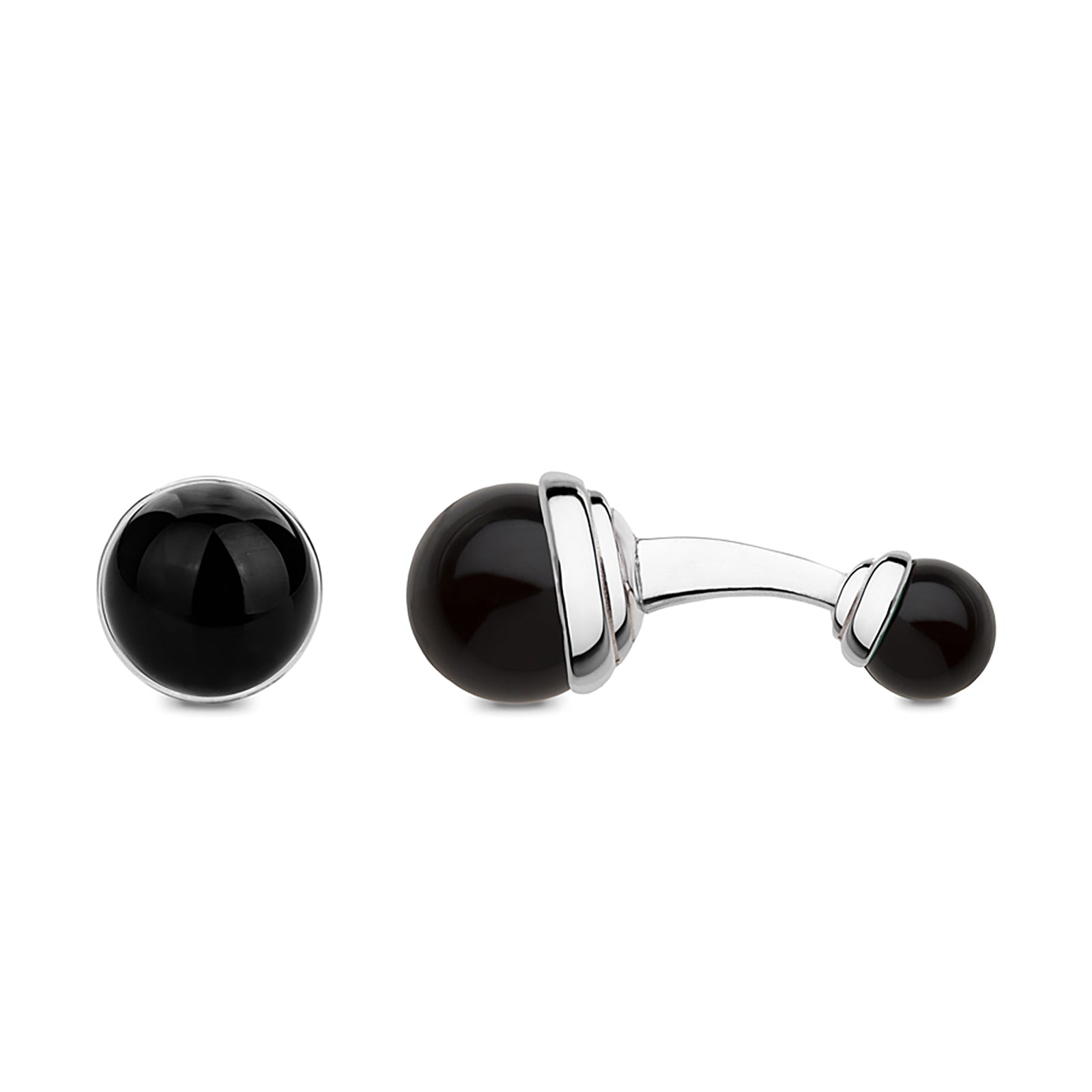 Balls in Onyx Sterling Silver Cufflinks