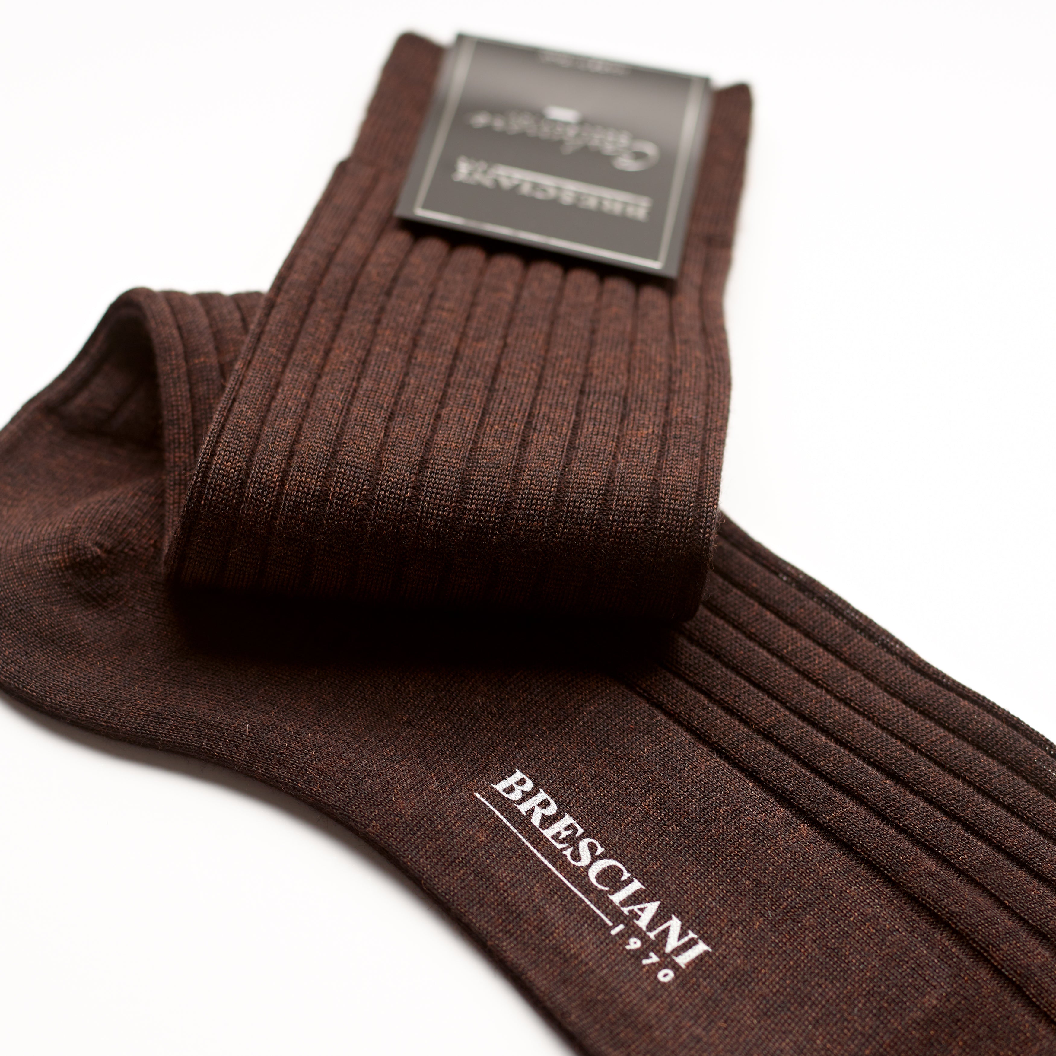 Bresciani Cashmere Silk Mix Short Sock: Brown